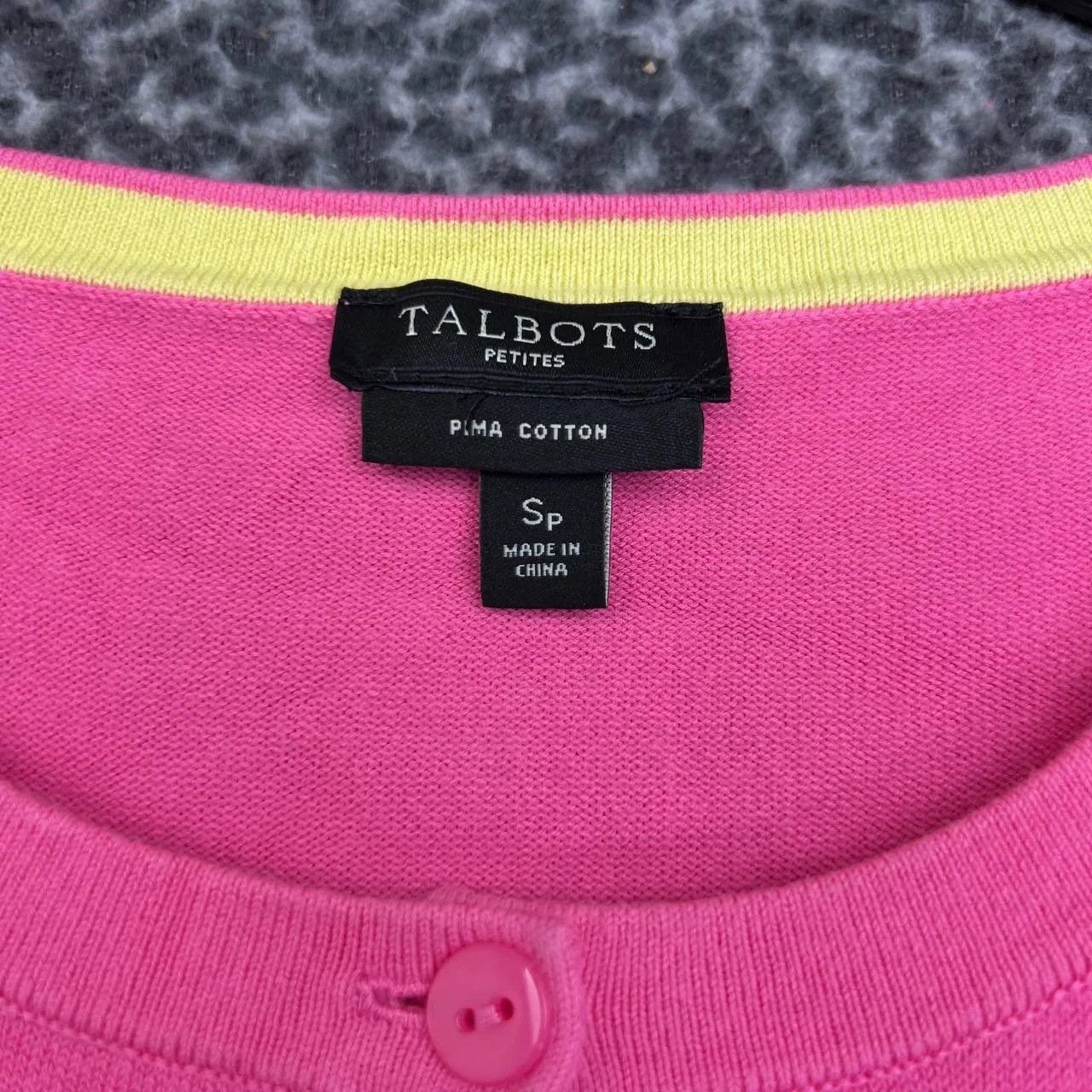 Talbots Talbots Sweater Women Button Up 3/4 Sleeve Pima Cotton SP Size S / US 4 / IT 40 - 4 Thumbnail