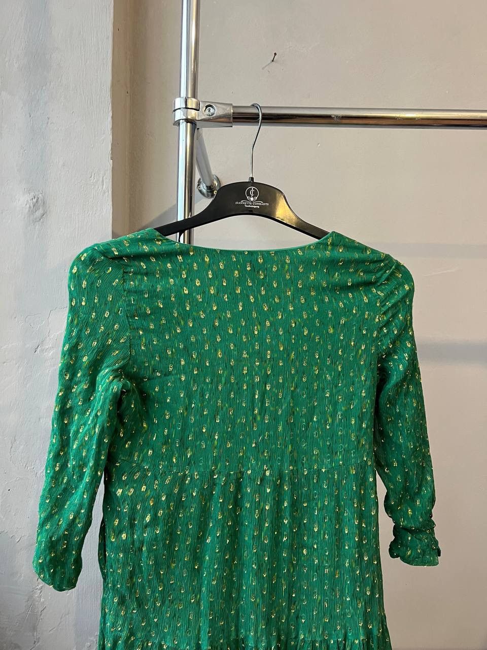 Sezane SEZANE PARIS AVEC AMOUR SILK GREEN GOLD EDITION DRESS SZ 40 Size S / US 4 / IT 40 - 15 Thumbnail