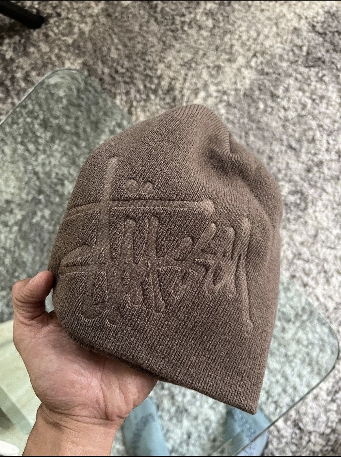 image of Stussy Skully Beanie in Brown, Men's