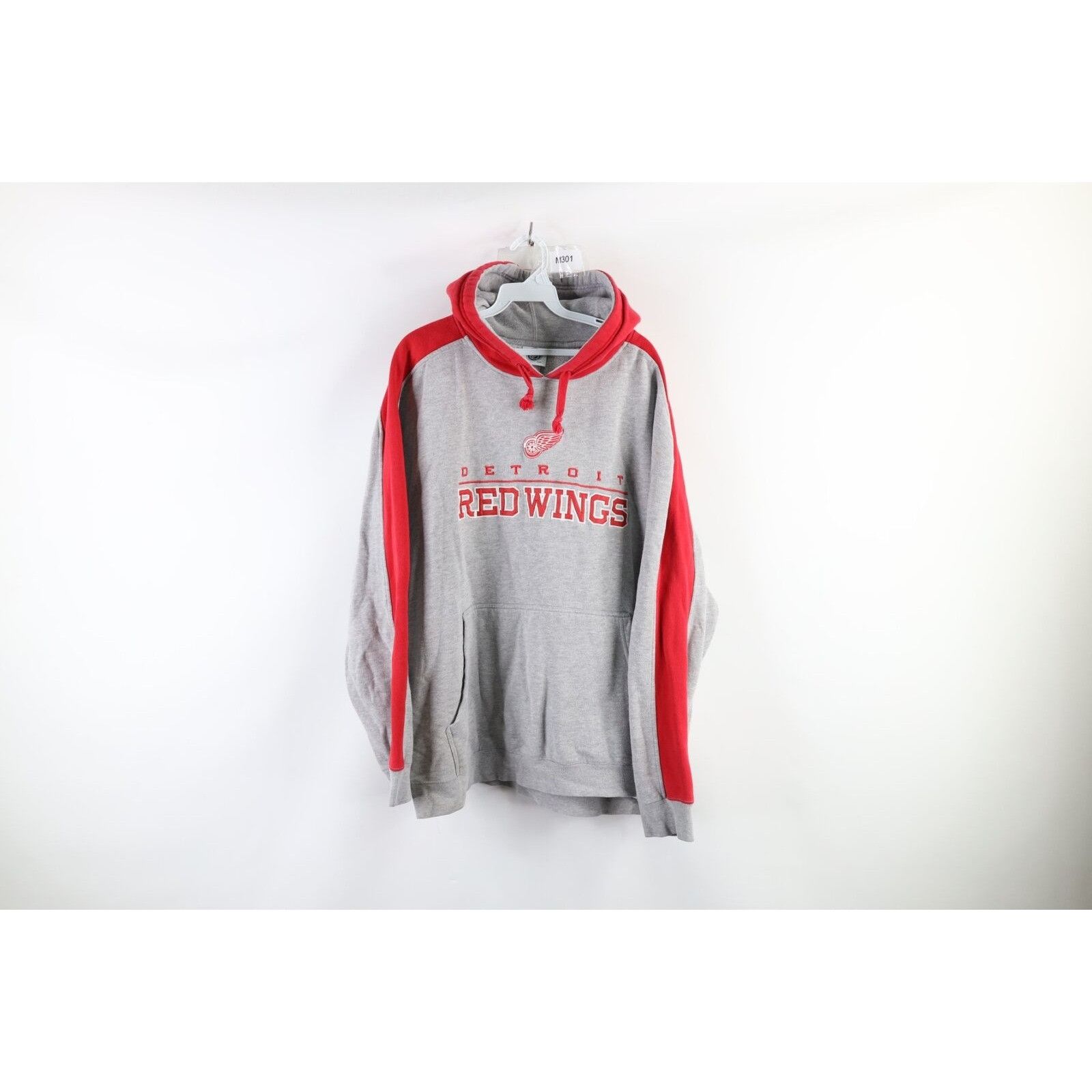 Vintage Vintage Distressed Spell Out Detroit Red Wings Hockey Hoodie Size US XXL / EU 58 / 5 - 1 Thumbnail