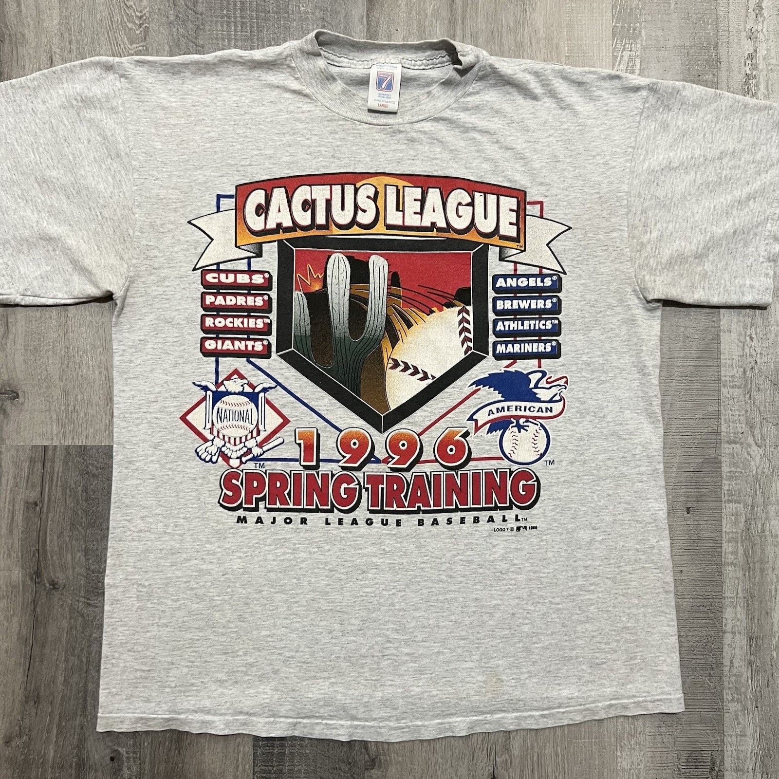 Logo 7 VTG Cactus League Rockies Angels Brewers Baseball Tee Size L Size US L / EU 52-54 / 3 - 1 Thumbnail