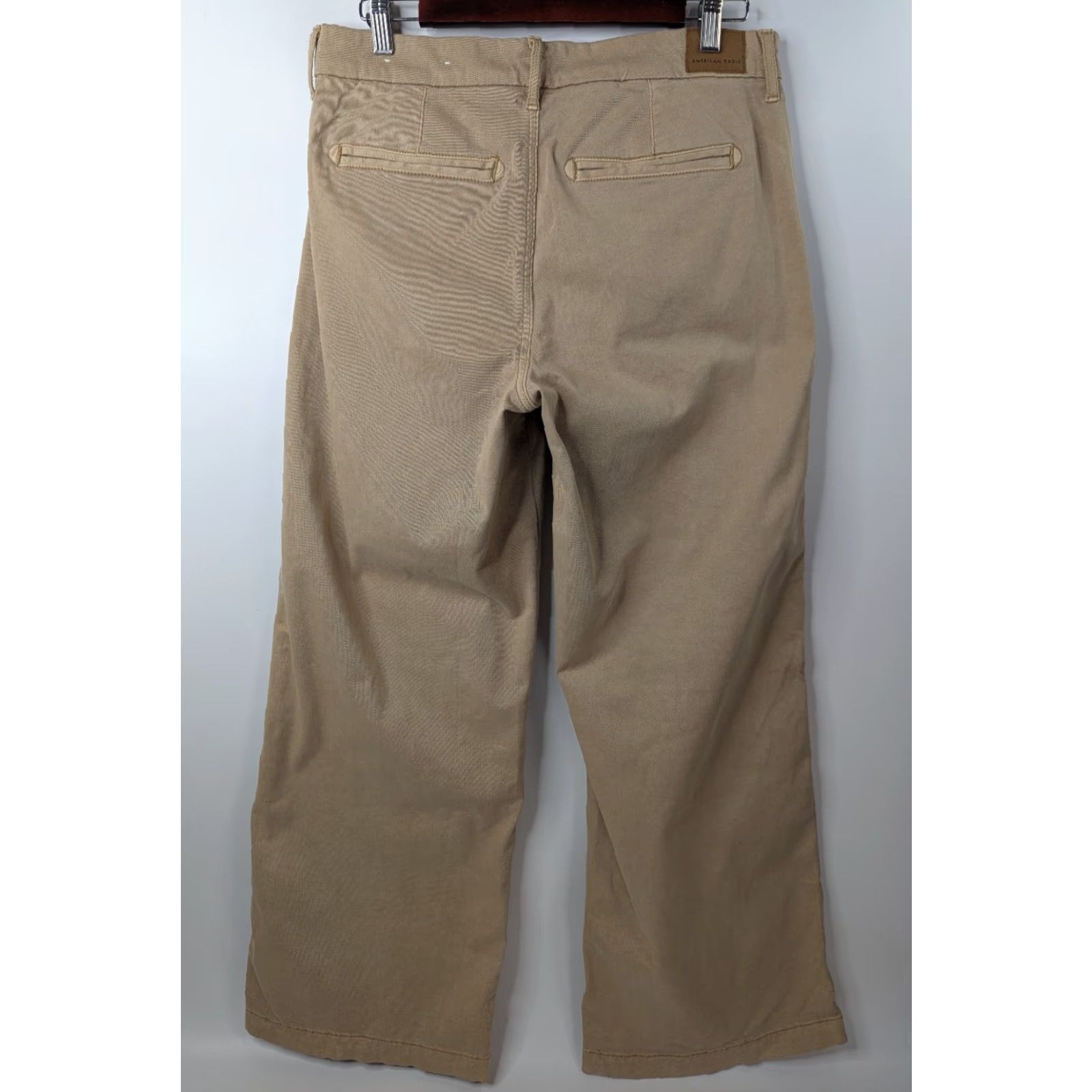 Vintage American Eagle Pants Women's 10 Khaki Wide Leg Stretch Baggy Y2K 90s Skate Vintage No Size 32" / US 10 / IT 46 - 4 Thumbnail