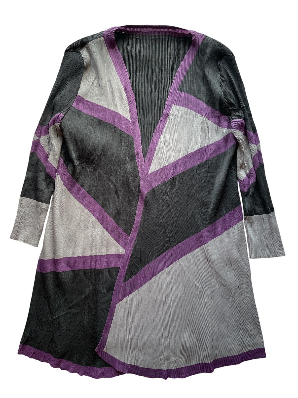 Pleats Please Issey Miyake T-PLEATS Inspired Pleats Please Geometric Long Cardigan Size L / US 10 / IT 46 - 1 Thumbnail
