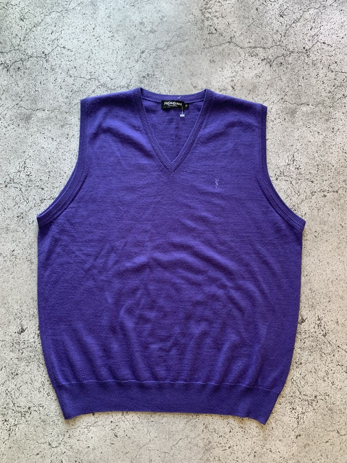 Vintage Vintage Yves Saint Laurent Knitted Vest rive gauche Y2K Size US XL / EU 56 / 4 - 5 Thumbnail