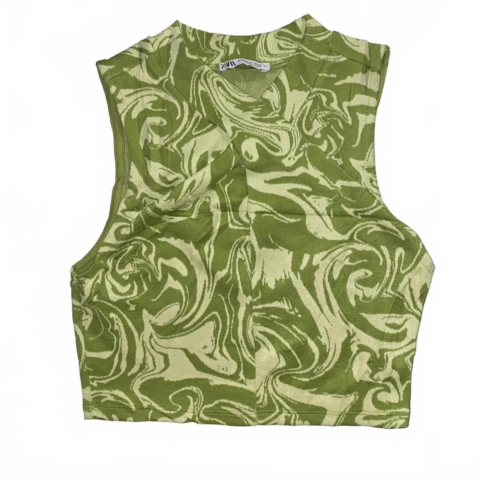 Zara Zara Swirl Print Crop Top Size Medium Retro Vintage Look Size M / US 6-8 / IT 42-44 - 1 Thumbnail
