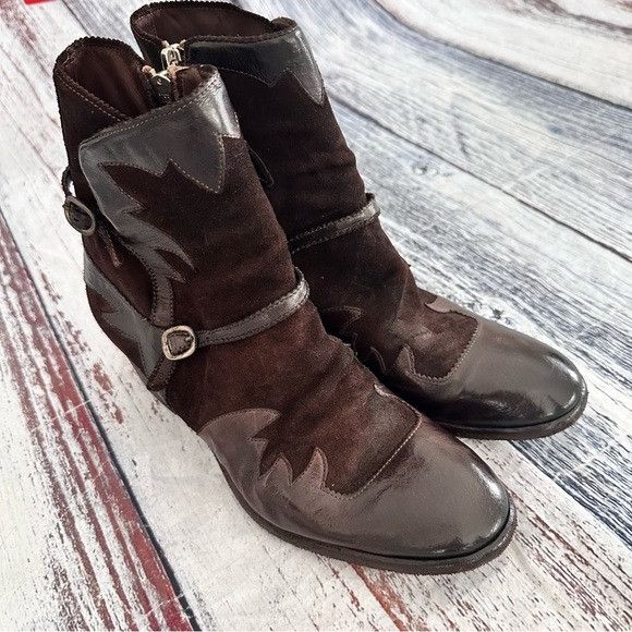 Vintage I.N.K. Shoes Vintage Brown Leather and Suede Western Style B Size US 7.5 / IT 37.5 - 2 Thumbnail