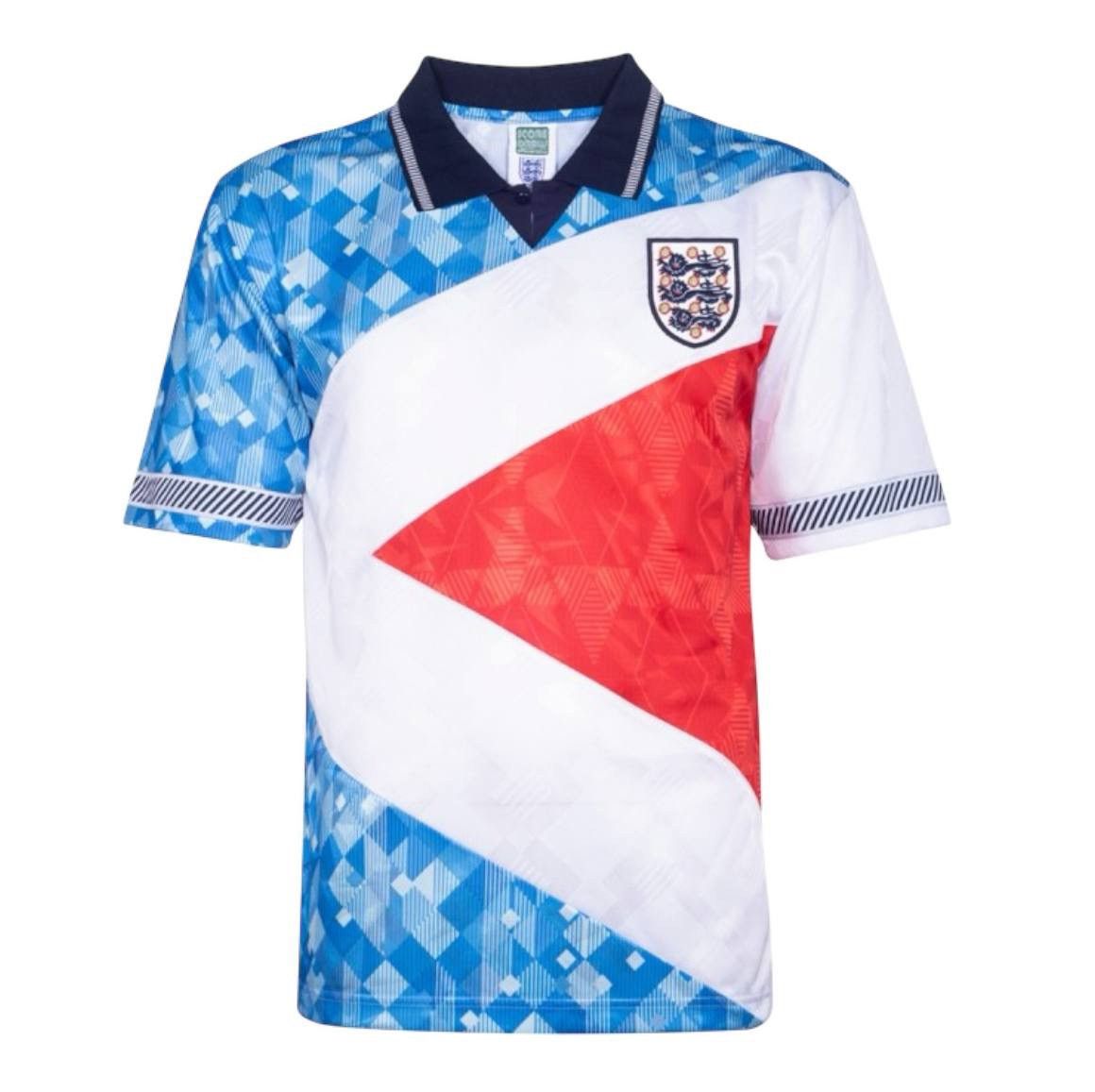 Sports Specialties 1990/92 ENGLAND TEAM SCORE DRAW REMAKE SOCCER JERSEY SHIRT M Size US M / EU 48-50 / 2 - 1 Thumbnail