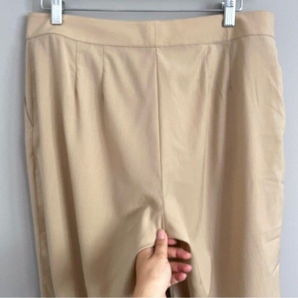 St. John St John Beige Light Wool Straight Wide Trouser Pants - 12 Size 34" / US 12 / IT 48 - 8 Thumbnail