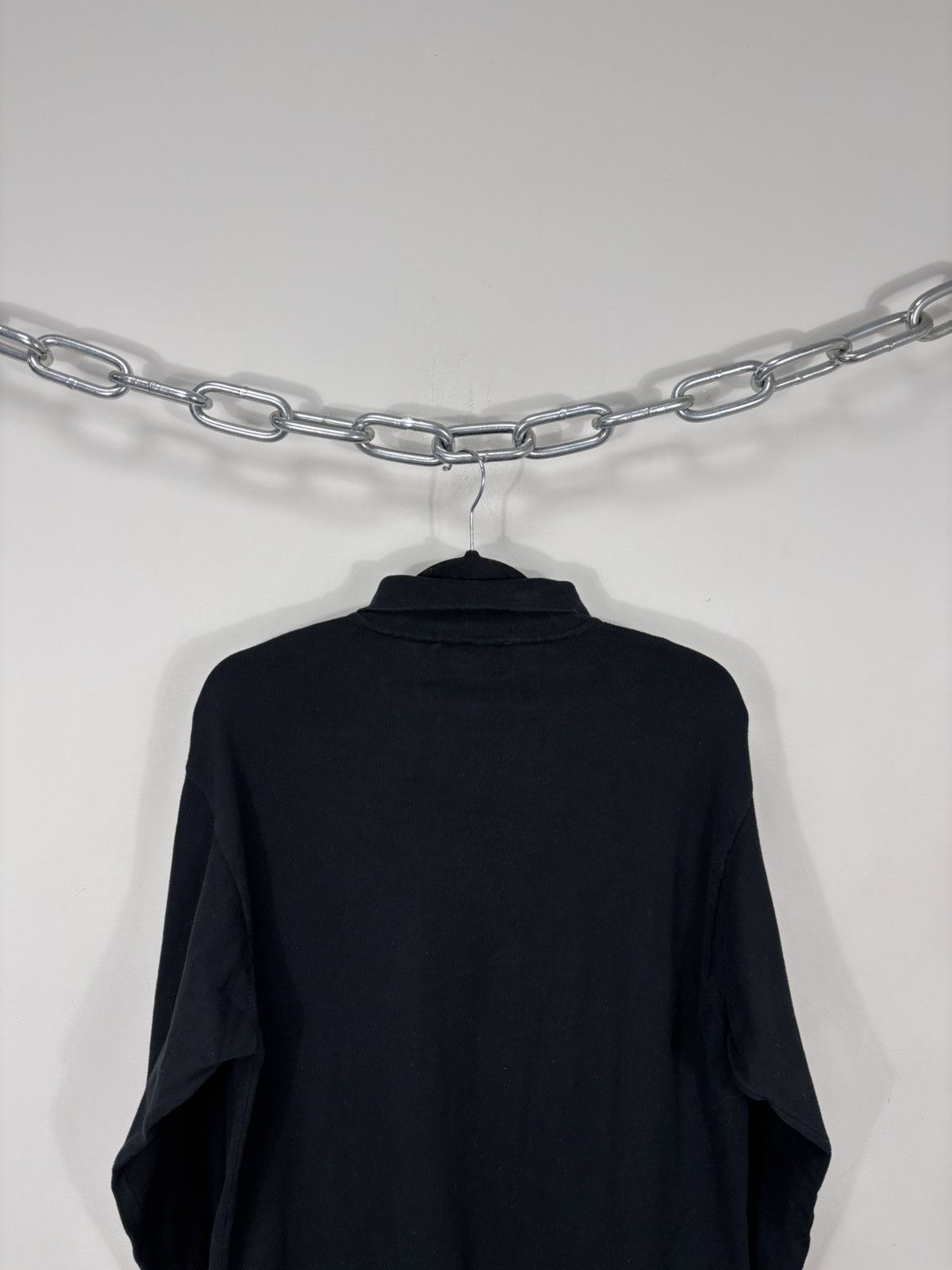Armani Vintage Armani Jeans Men’s Black Long Sleeve Polo Shirt Size US L / EU 52-54 / 3 - 13 Thumbnail