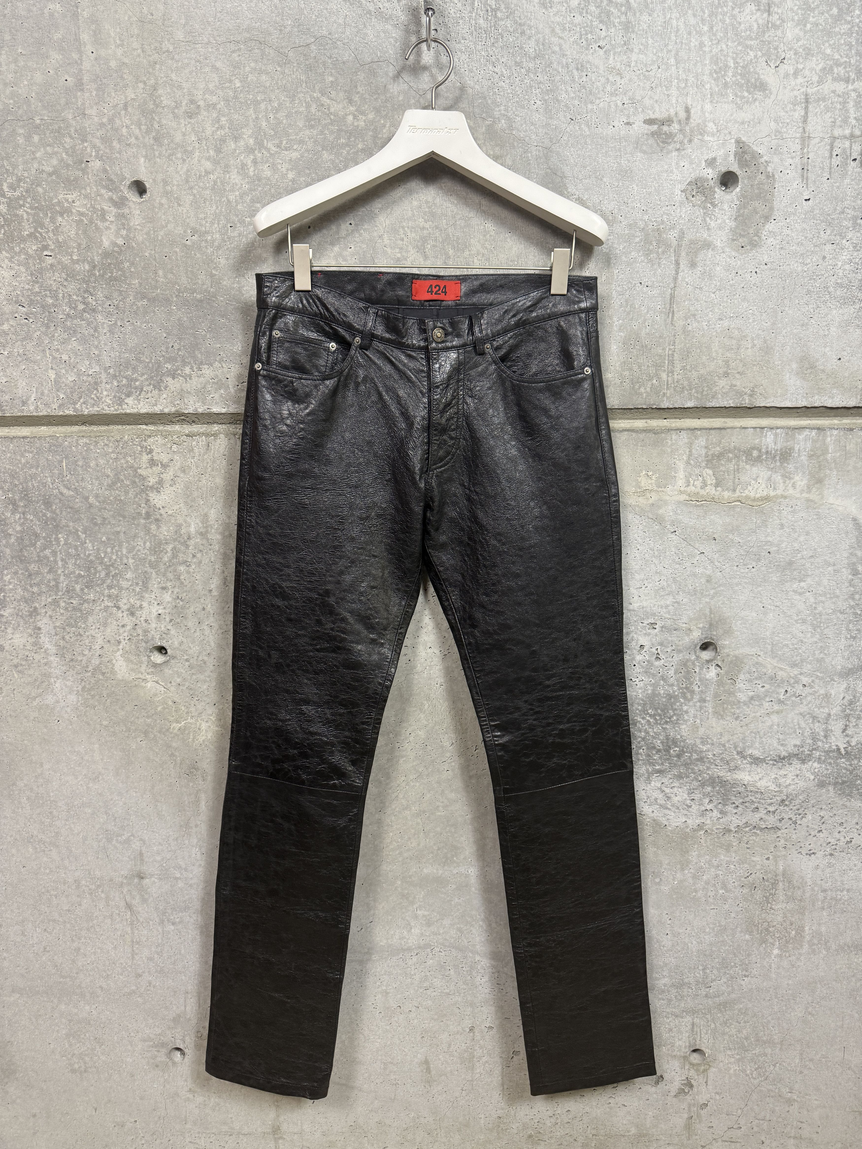 424 424 Leather Pants Trousers Jeans Four two Four Size US 32 / EU 48 - 6 Thumbnail