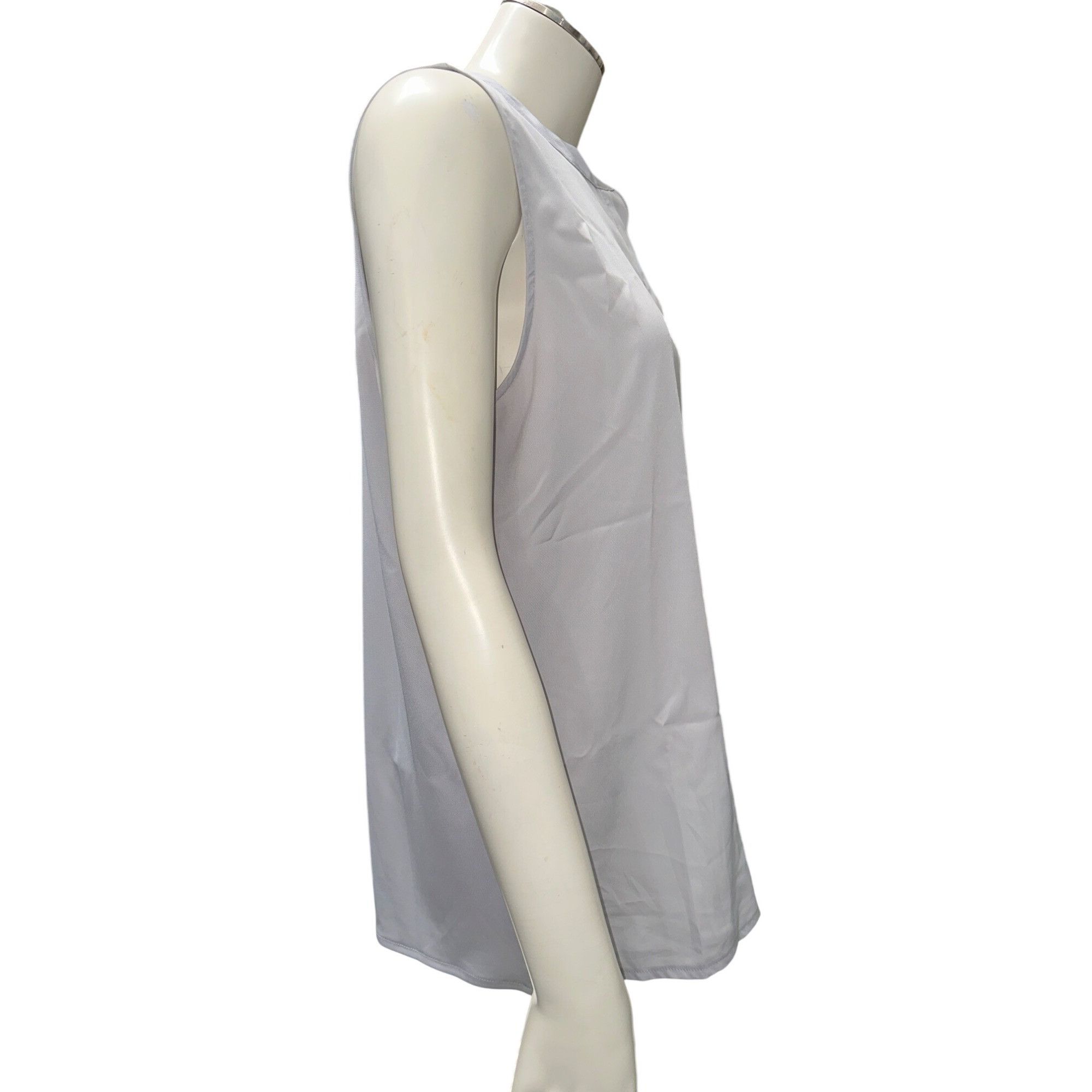 Ann Taylor Ann Taylor Medium Scallop Trim Sleeveless Blouse Gray Minima Size M / US 6-8 / IT 42-44 - 8 Thumbnail