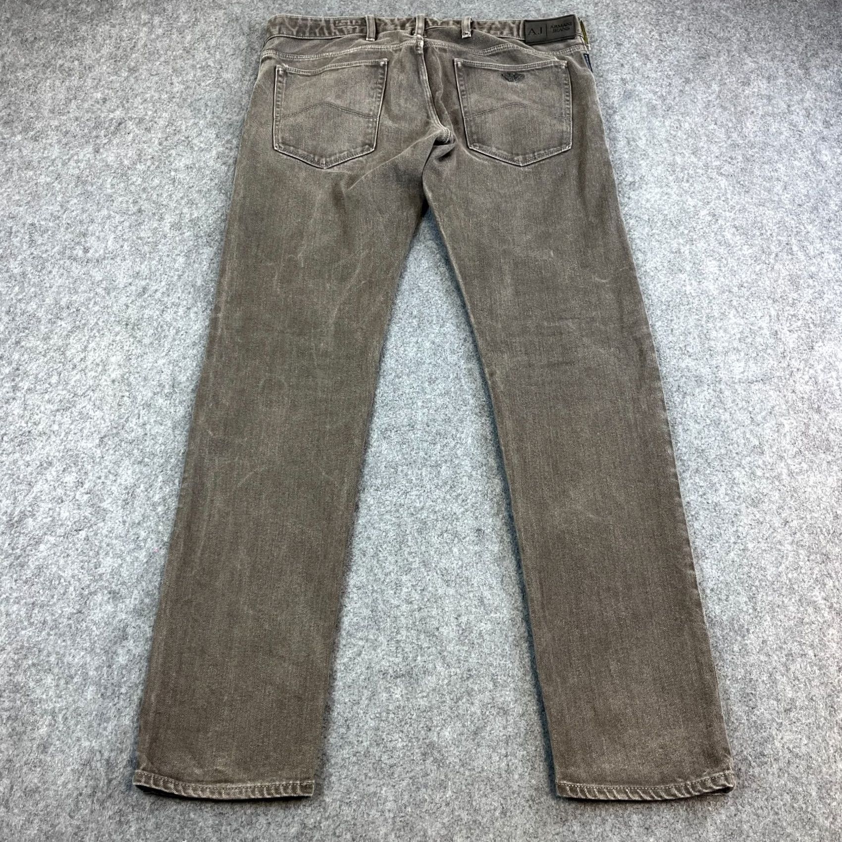 Vintage Armani Jeans Jeans Slim Tapered 36 Mens Medium Grey Wash Stretch J23 Size US 36 / EU 52 - 2 Thumbnail