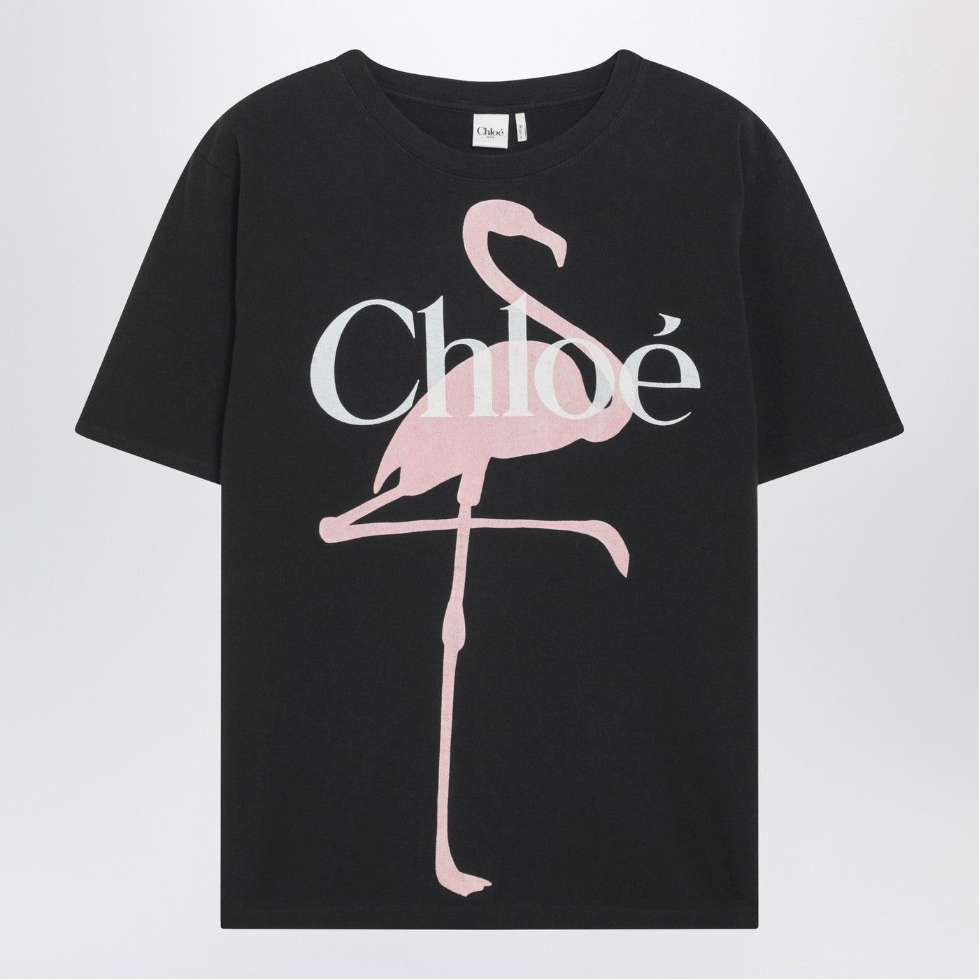 Chloe Chloe Black Baby-Fit T-Shirt With Logo And Flamingo Print Size XS / US 0-2 / IT 36-38 - 1 Thumbnail