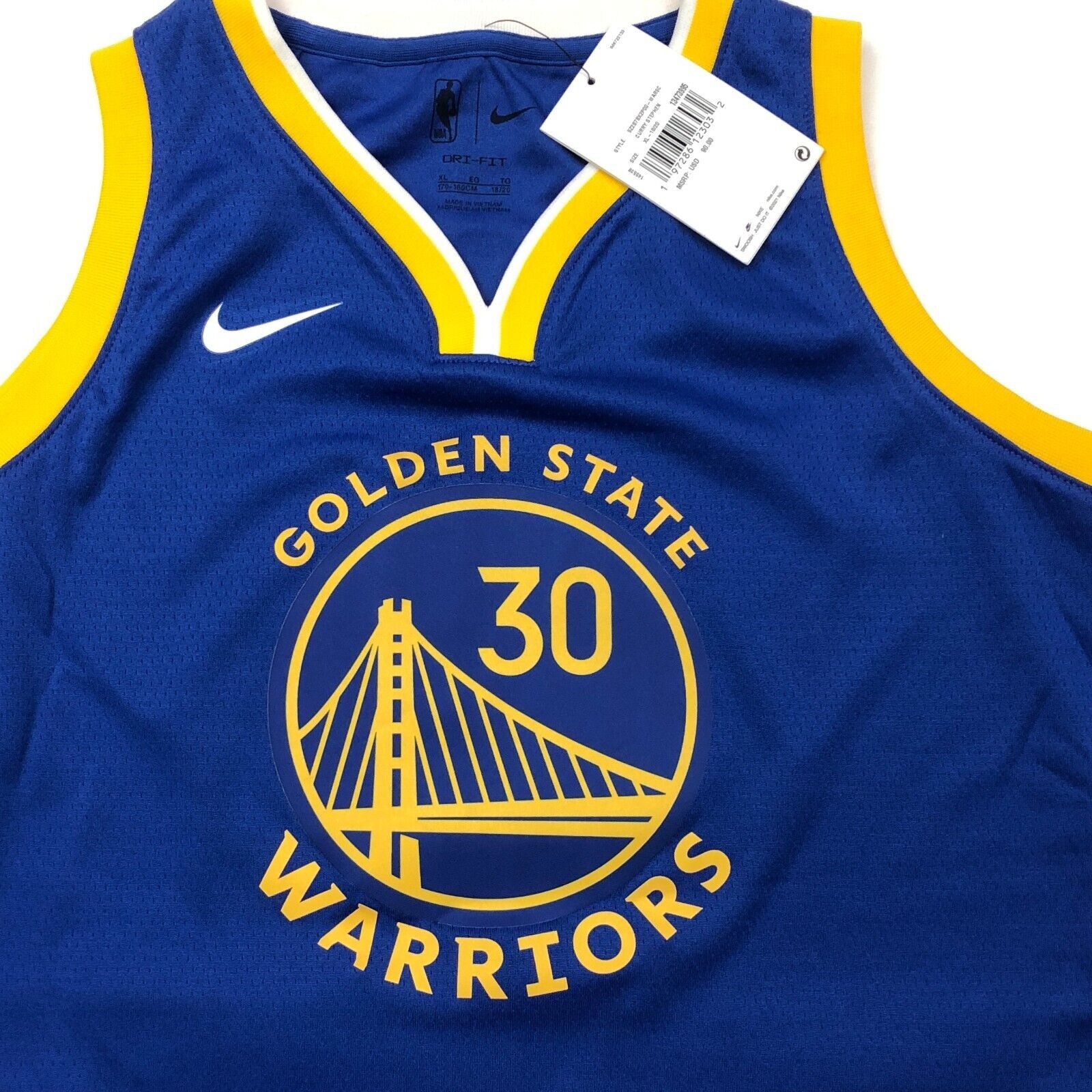 NBA × Nike New Golden State Warriors Curry 30 Icon Jersey Size XL Nike Size US XL / EU 56 / 4 - 3 Thumbnail
