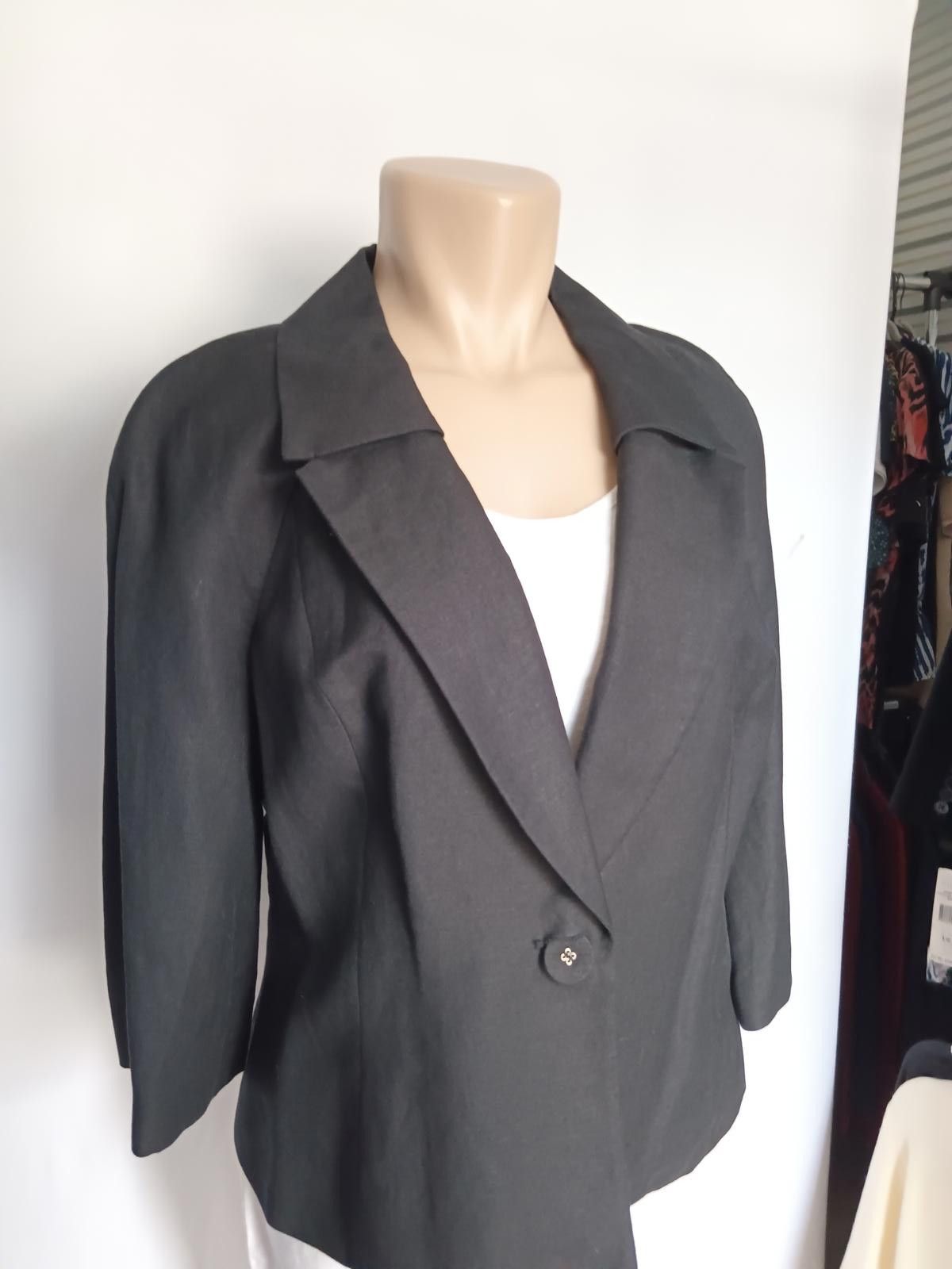 Designer Elegant Black ALFANI Blazer for Women Size L / US 10 / IT 46 - 3 Thumbnail