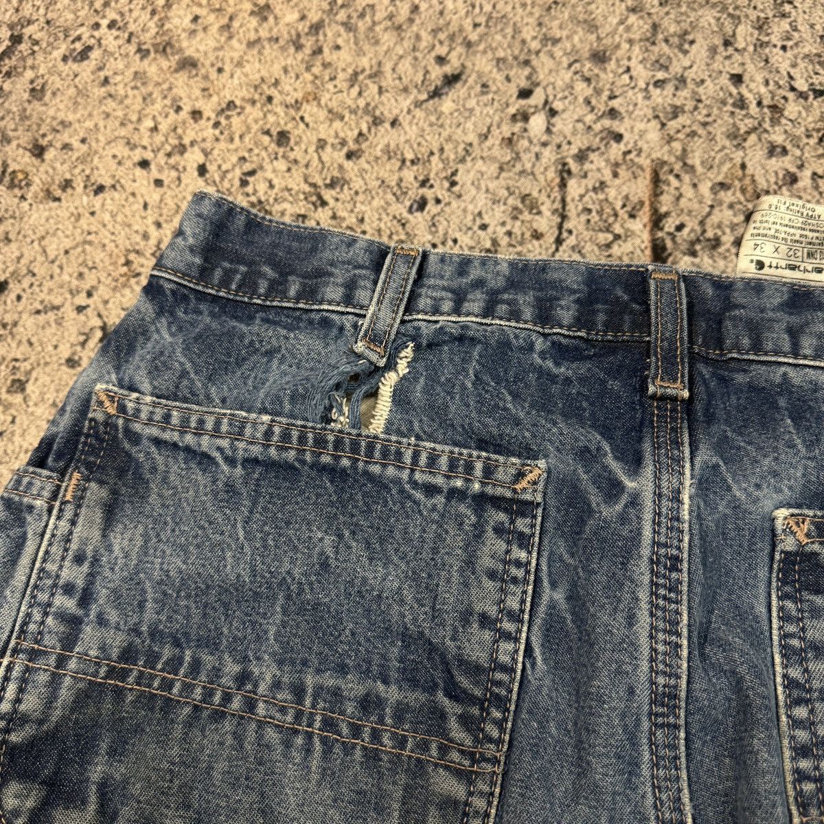 Carhartt Vintage Carhartt Thrashed Faded Denim Carpenter Jeans Grunge Size US 30 / EU 46 - 14 Thumbnail