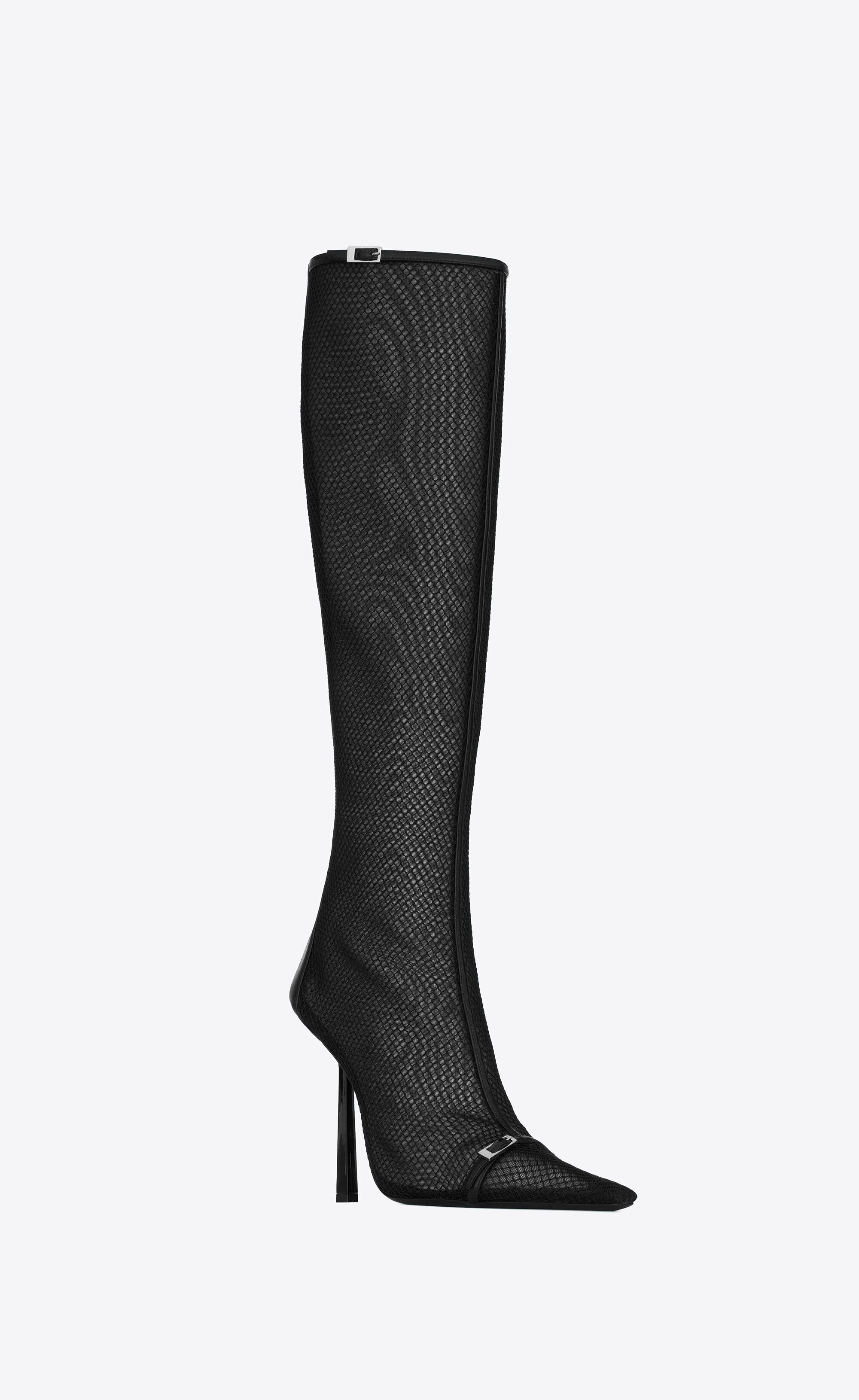 Saint Laurent Paris o1bcso1str1224 Oxalis Boots In Mesh in Black Size US 8.5 / IT 38.5 - 4 Thumbnail
