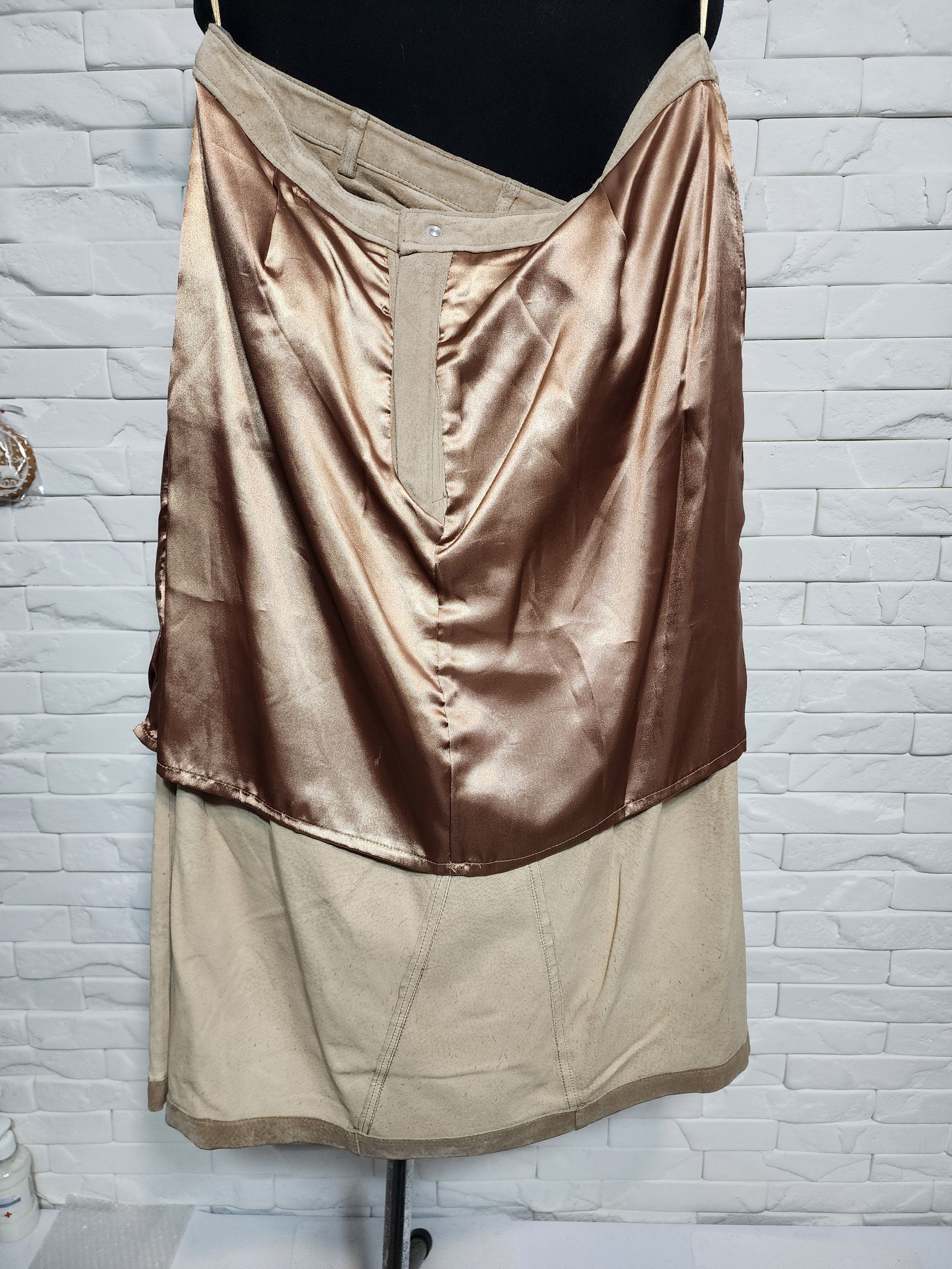 Other Beige Leather Skirt: Skirt.with Pockets Size 32" / US 10 / IT 46 - 10 Thumbnail