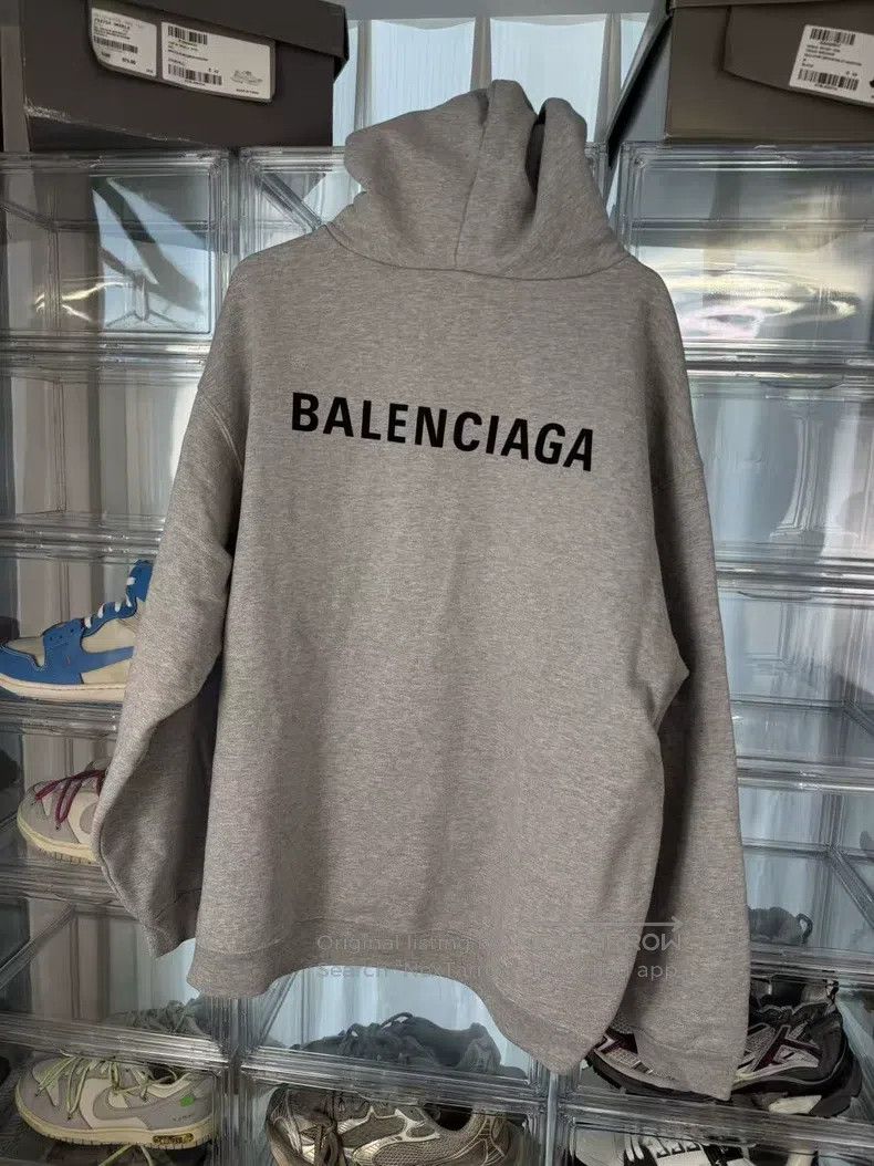 Balenciaga Balenciaga Gray Front & Back Logo Sweatshirt Size US M / EU 48-50 / 2 - 2 Thumbnail