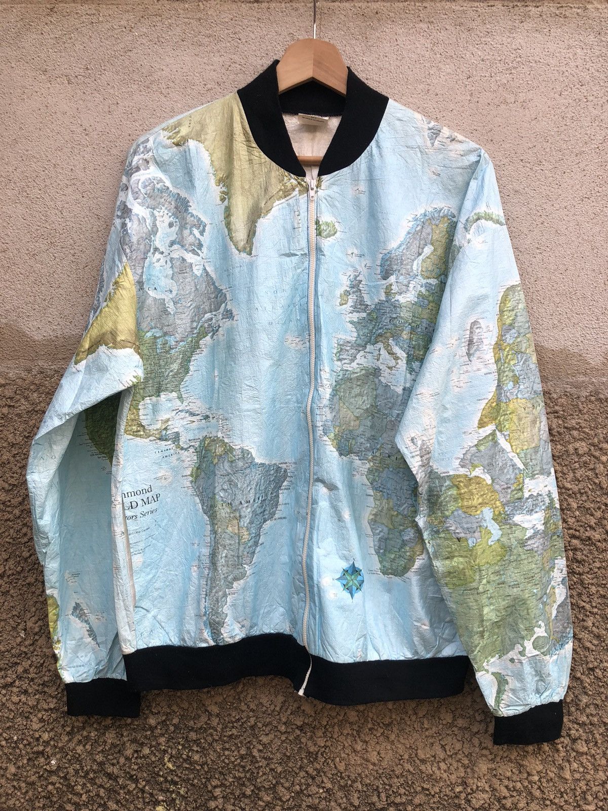 RARE vintage 90s Kurt Cobain Tyvek World Map deals Jacket size XXXL