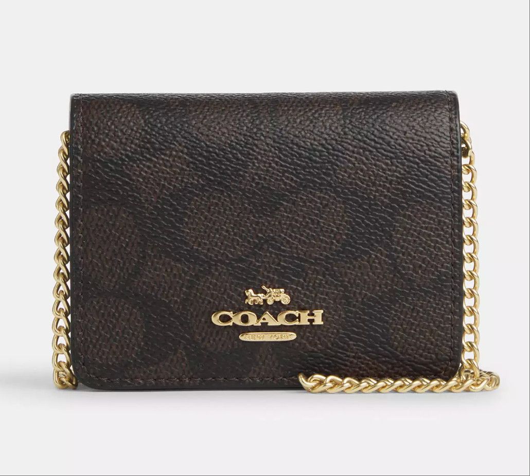 Coach Mini Wallet On A Chain In Signature Canvas CZ278 Size ONE SIZE - 1 Thumbnail