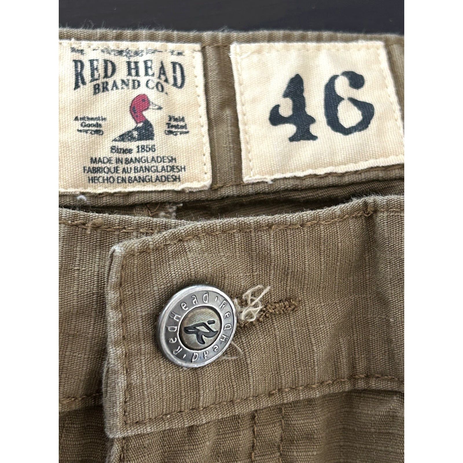 Vintage RedHead Cargo Shorts Men Regular Brown 46 Cotton Canvas Cargo Pocket Zipper Button Solid Outdoor American 2010s Casual Vest? Wait. Size US 30 / EU 46 - 4 Thumbnail