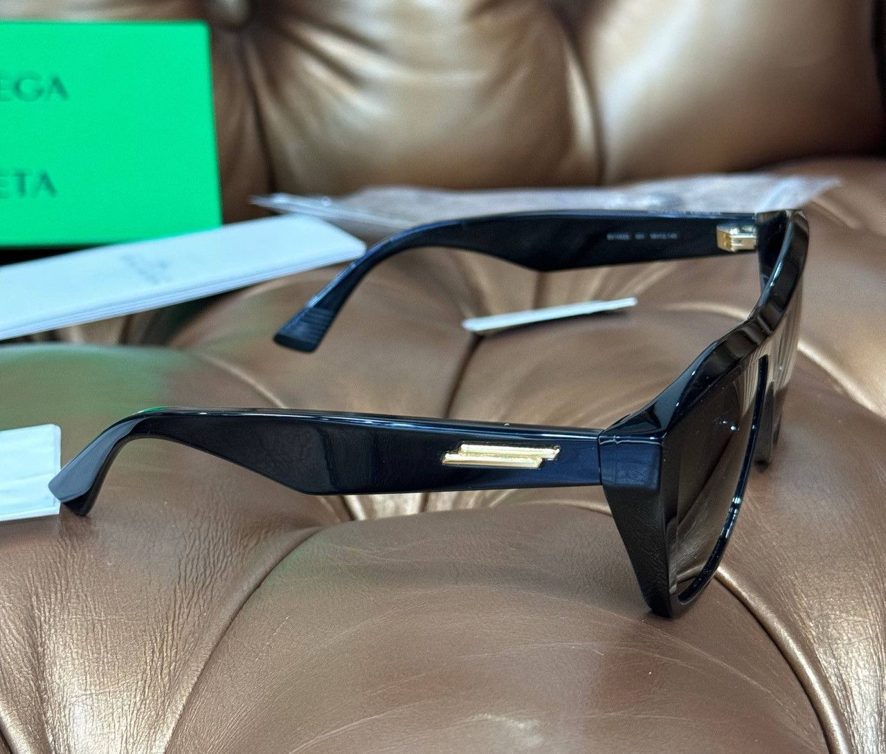 Bottega Veneta Bottega Veneta BV1092S Oversized Sunglasses Black Acetate Size ONE SIZE - 5 Thumbnail