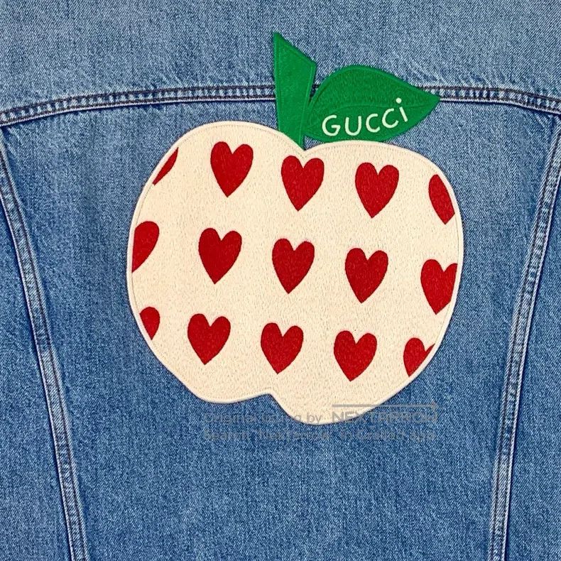 Gucci Gucci Blue Apple Logo Embroidered Cotton Lapel Single-brea Size XS / US 0-2 / IT 36-38 - 5 Thumbnail