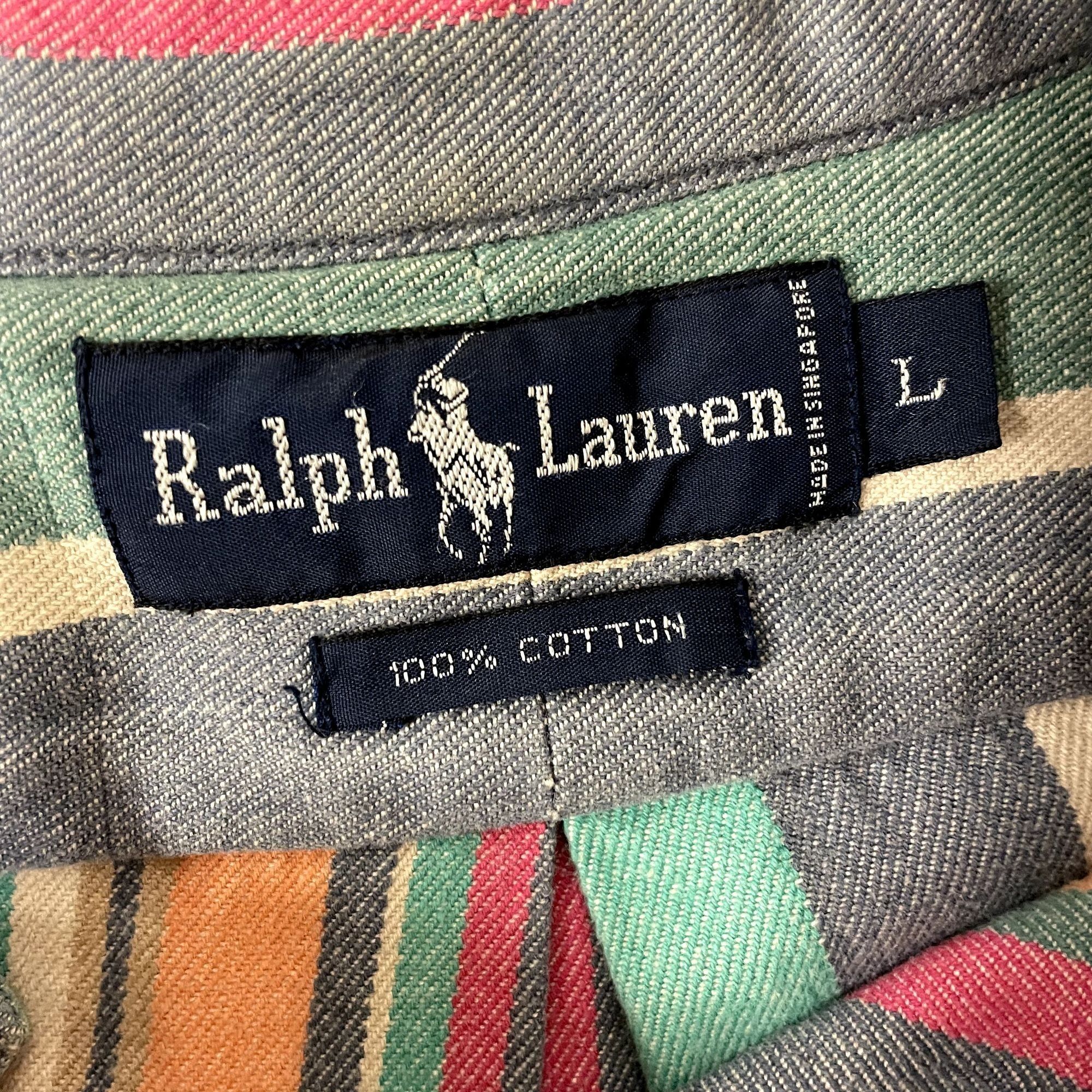 Ralph Lauren 80's Ralph Lauren PASTEL Blue Peach Stripe STREETWEAR Shirt Size US L / EU 52-54 / 3 - 5 Preview