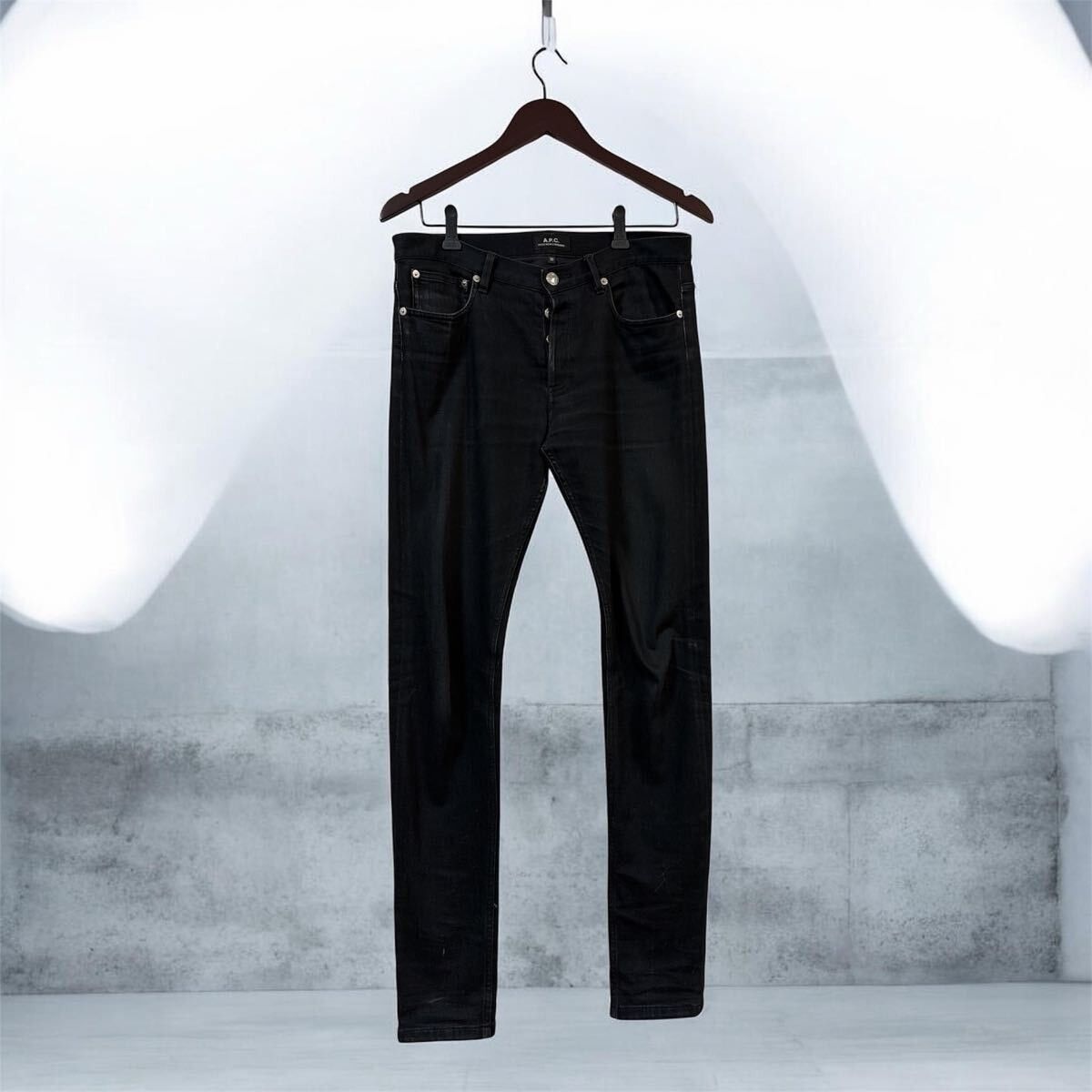 A.P.C. A.P.C. Petit New Standard Black Denim Jeans Slim Raw Size US 30 / EU 46 - 1 Thumbnail