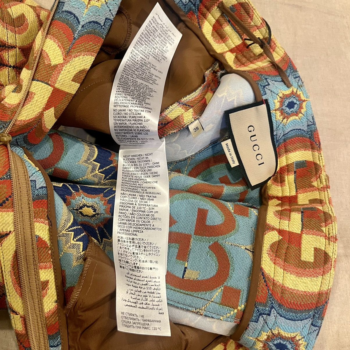 Gucci $2950 Gucci Psychedelic GG Logo With Leather Detail Trousers Size 26" / US 2 / IT 38 - 13 Thumbnail