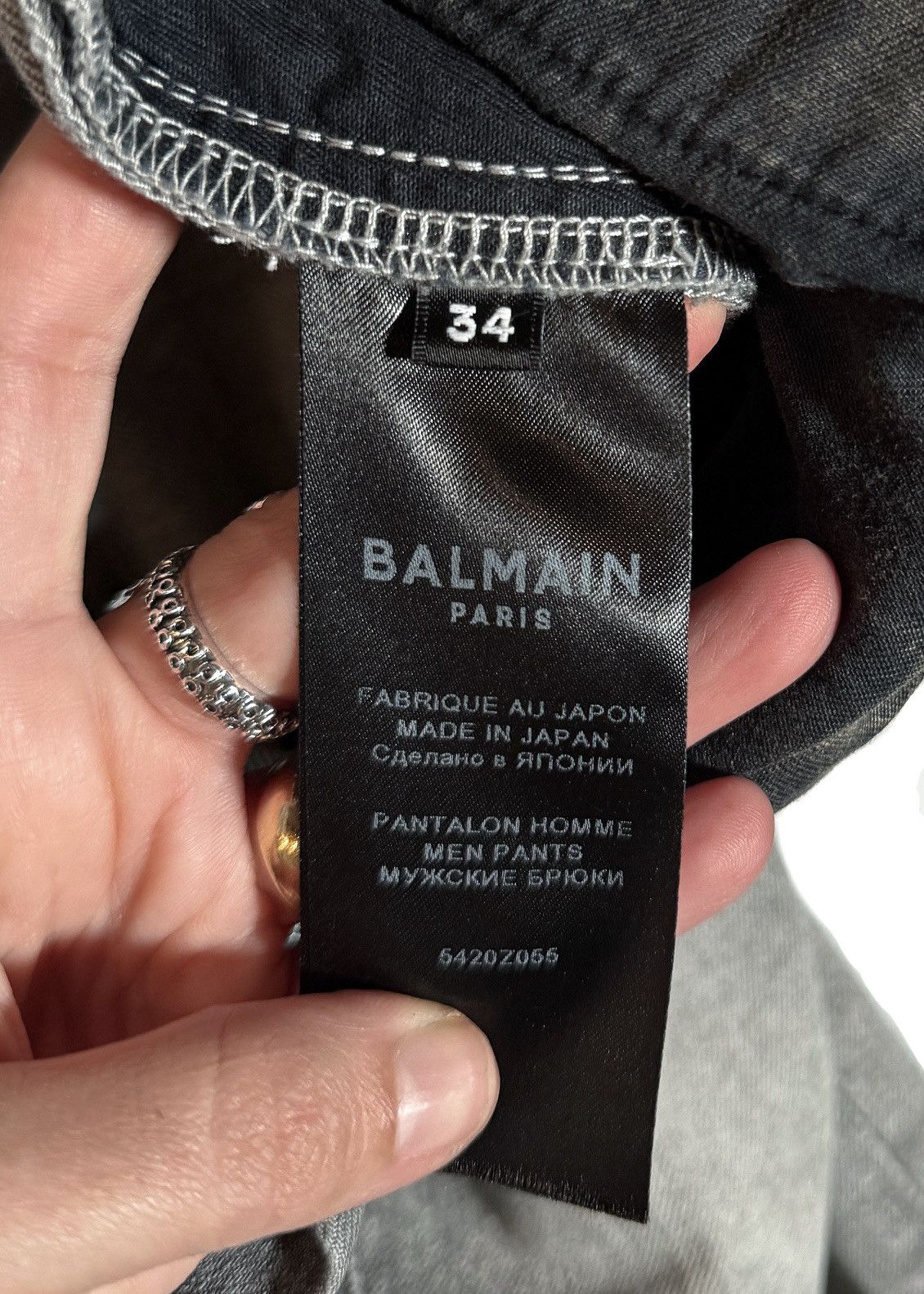 Balmain Balmain Grey Distressed Slim Jeans Size US 34 / EU 50 - 10 Thumbnail