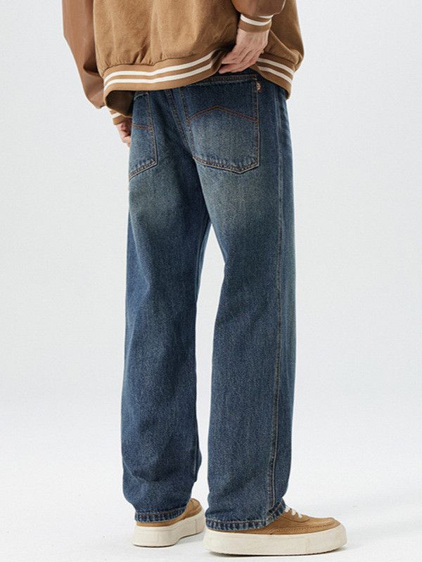 Japanese Brand Men's Japanese Retro Versatile Whiskered Loose Jeans Size US 32 / EU 48 - 4 Thumbnail