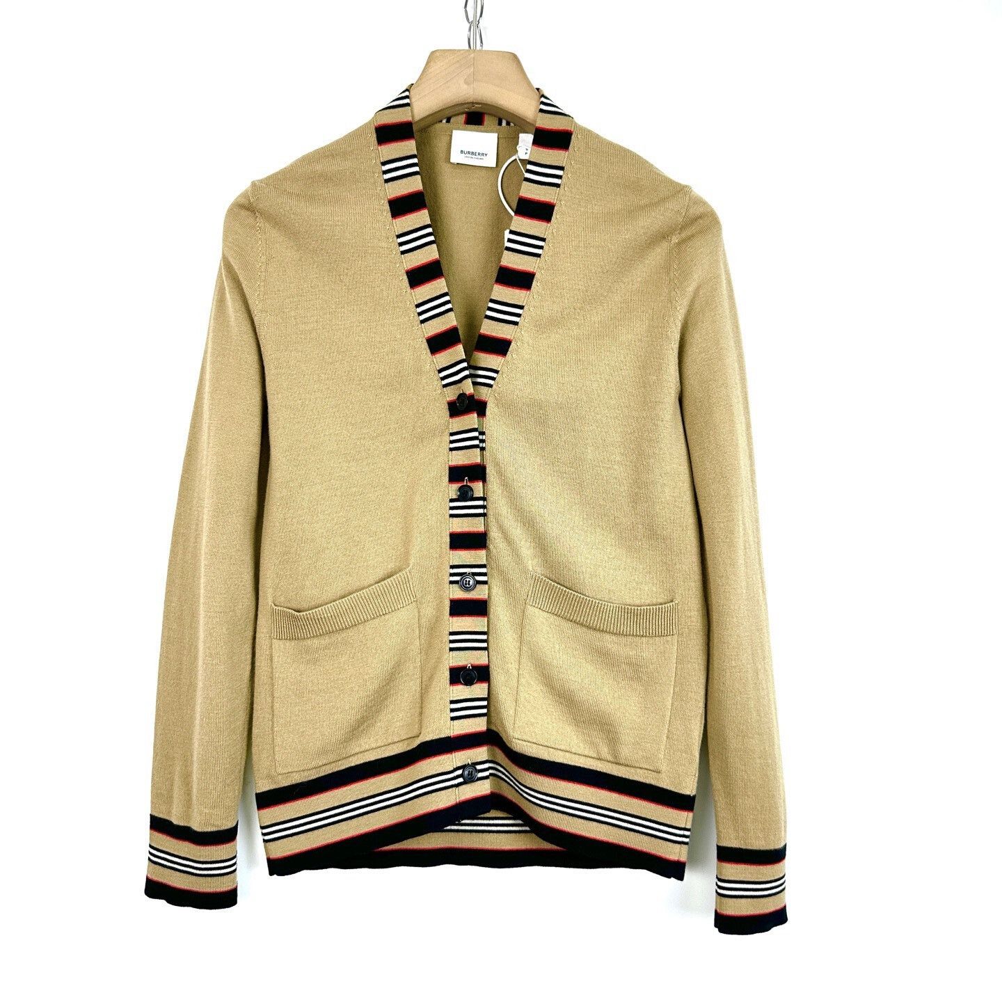 Burberry Burberry V-Neck Striped Knit Cardigan Size S / US 4 / IT 40 - 1 Thumbnail