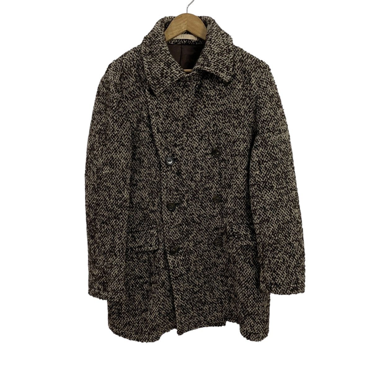 CABANE de ZUCCa ZUCCa Asymmetrical Hooded Wool Toggle Zip Peacoat