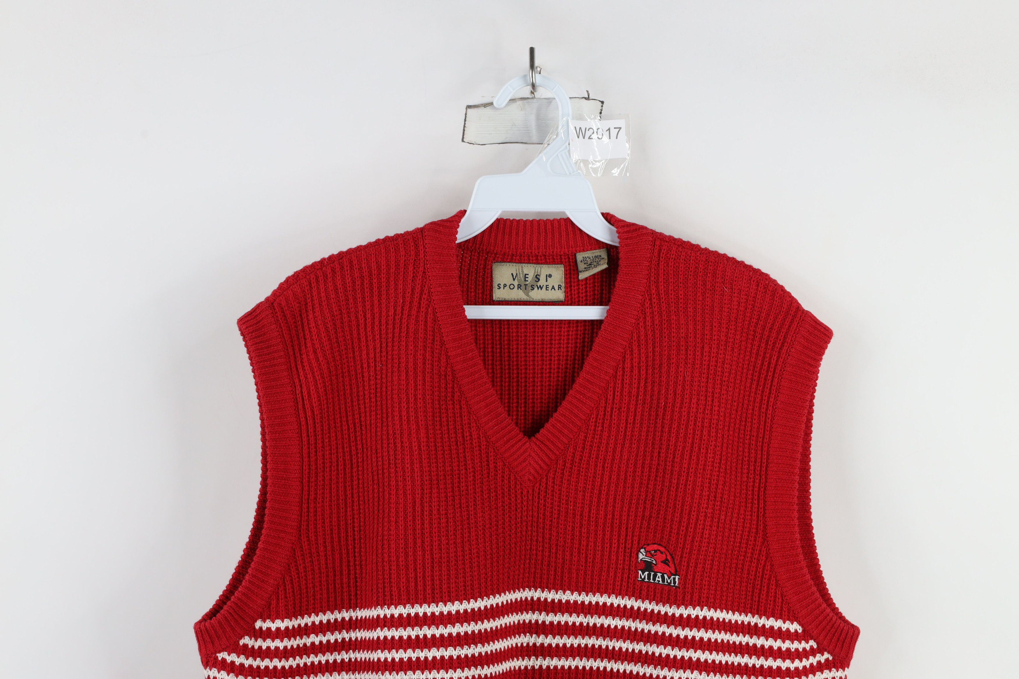 Vintage Vintage 90s Ribbed Knit University Miami Ohio Sweater Vest Size US L / EU 52-54 / 3 - 2 Thumbnail