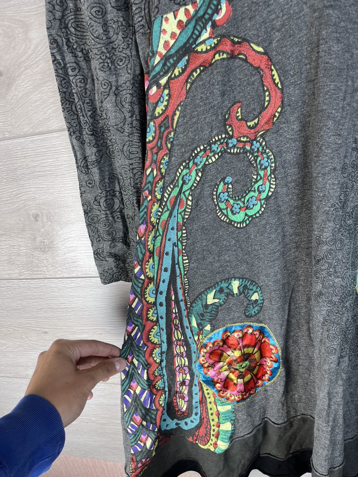 Desigual Women dress Designer size L logo flowers Y2K Size L / US 10 / IT 46 - 6 Thumbnail