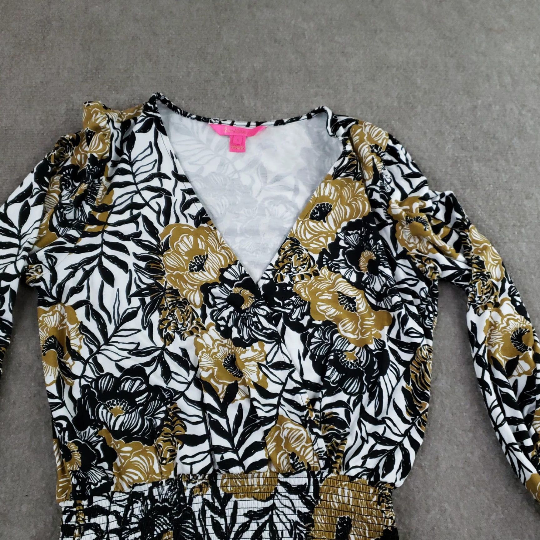 black and gold lilly pulitzer dress Lilly Pulitzer – Black, Gold & Silver w/ Beaded Embellishment Dress Sz main image 0