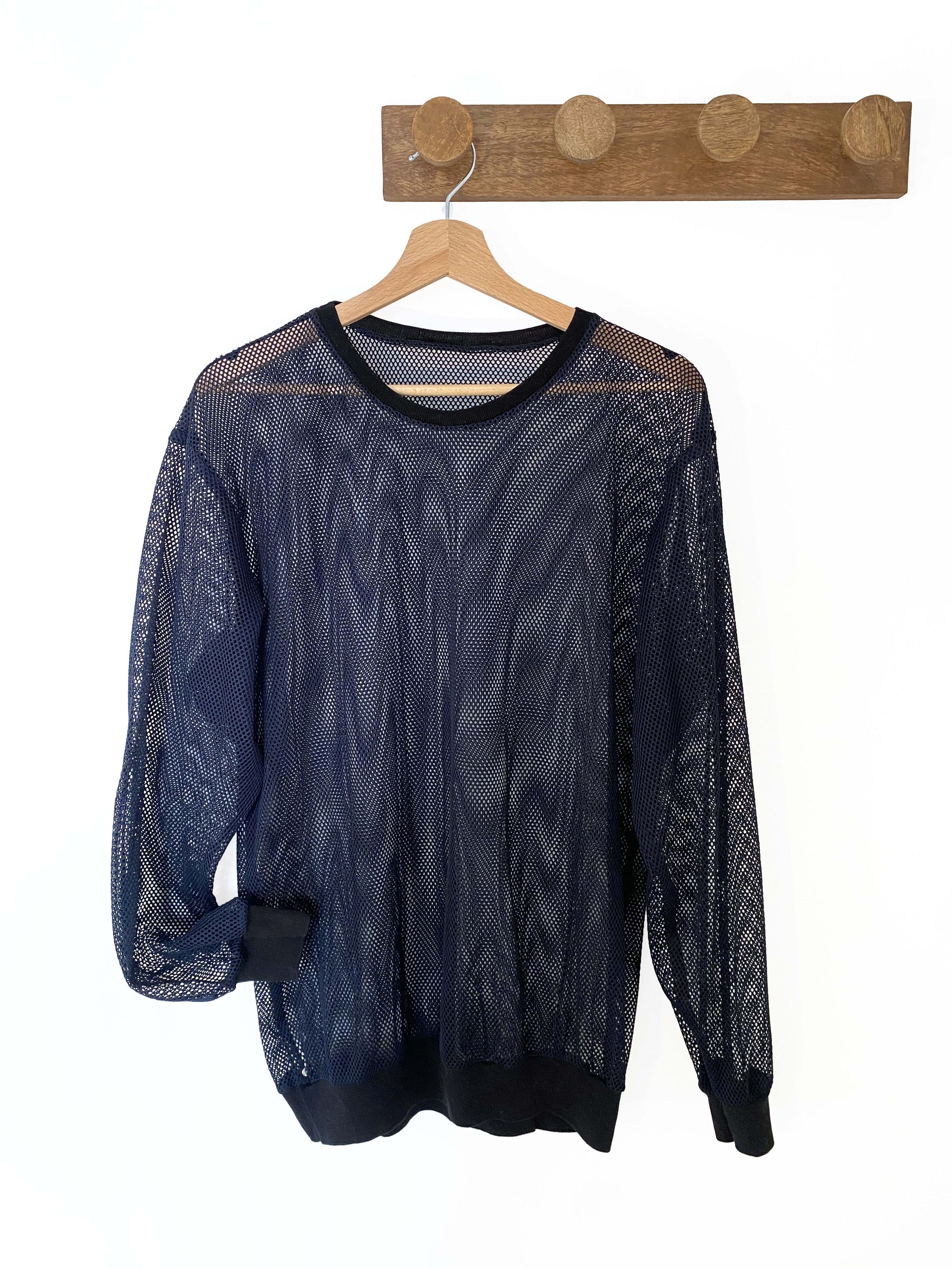 Bless BLESS M-Sweater Navy Blue Mesh Size L / US 10 / IT 46 - 1 Thumbnail
