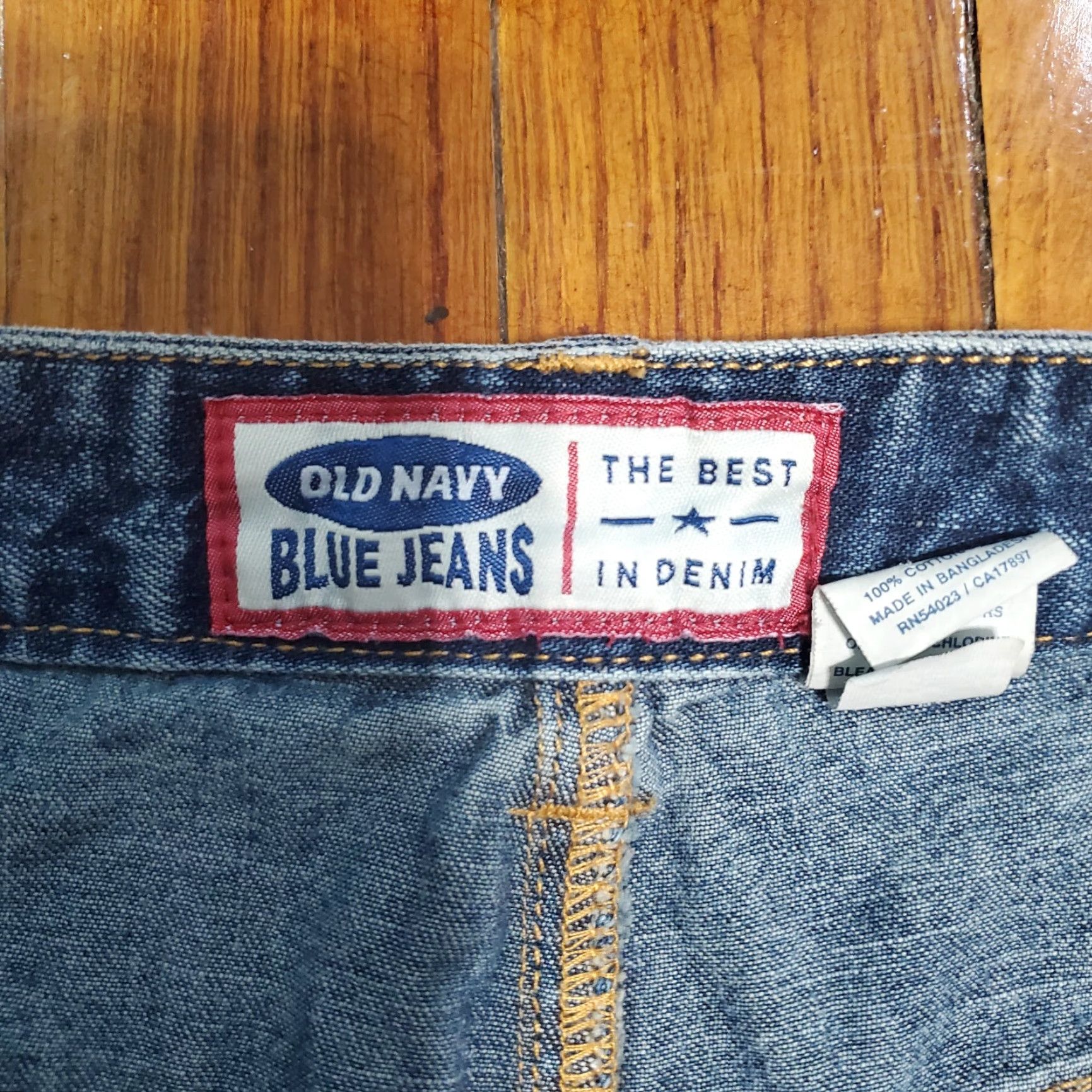 Old Navy VINTAGE Old Navy Skirt Denim Cargo Blue 14 High Rise A-Line Short Women 90s 00s Bohemian Pockets Size 36" / US 14 / IT 50 - 3 Thumbnail