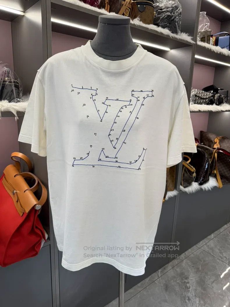 Louis Vuitton Lianliankan Embroidered Logo Half-Sleeve T-S