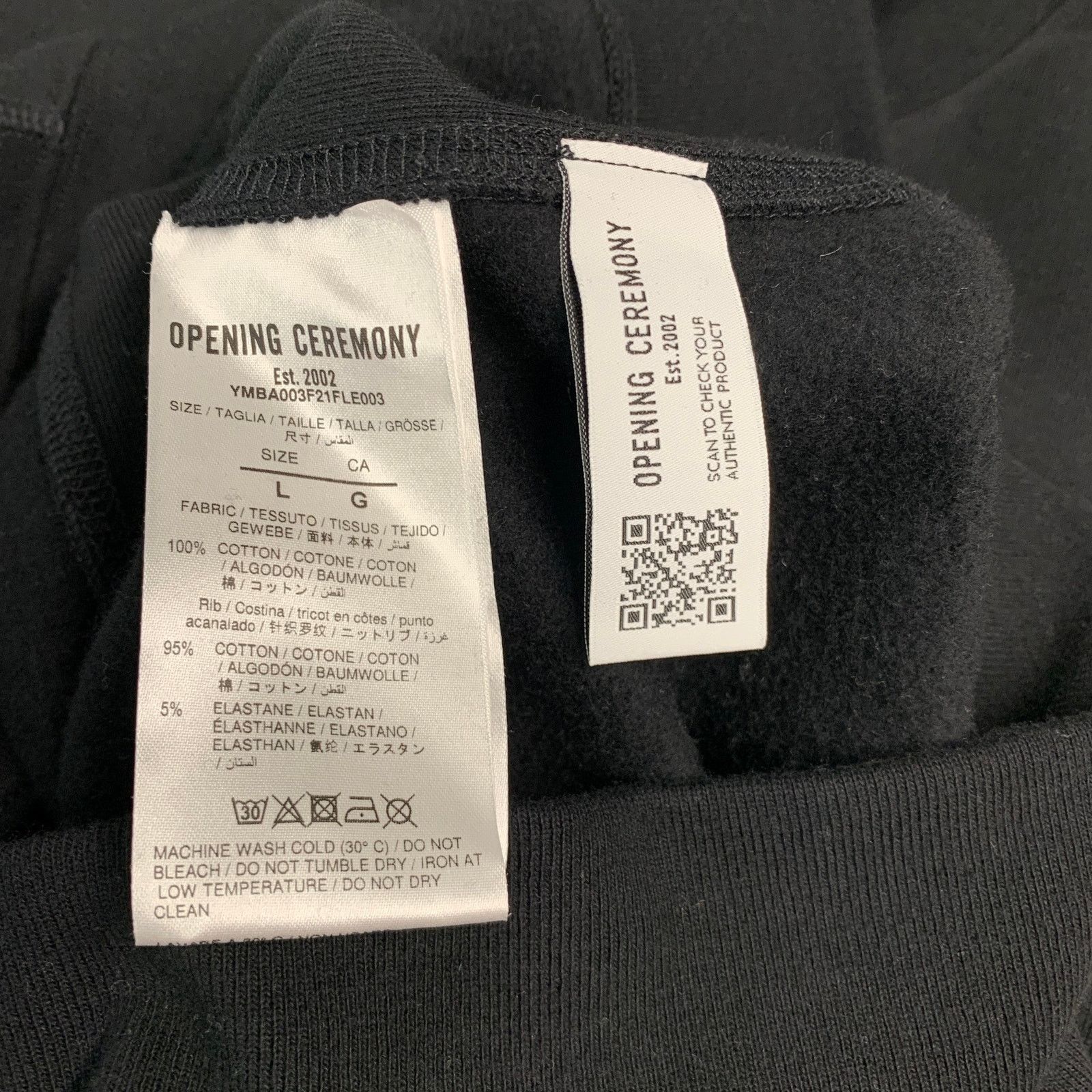 Opening Ceremony L Black Multi Color Logo Cotton Crew-Neck Sweatshirt Size US L / EU 52-54 / 3 - 7 Thumbnail