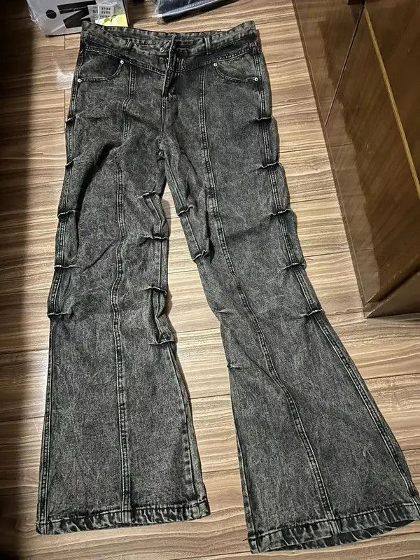 VIBE Black washed Distressed jeans Opium style Size US 32 / EU 48 - 4 Thumbnail