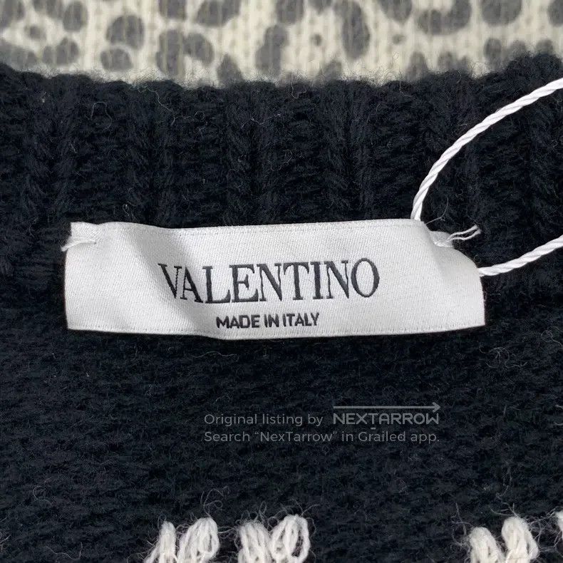 Valentino Valentino Color-blocked leopard print jacquard sheep swea Size US S / EU 44-46 / 1 - 5 Thumbnail