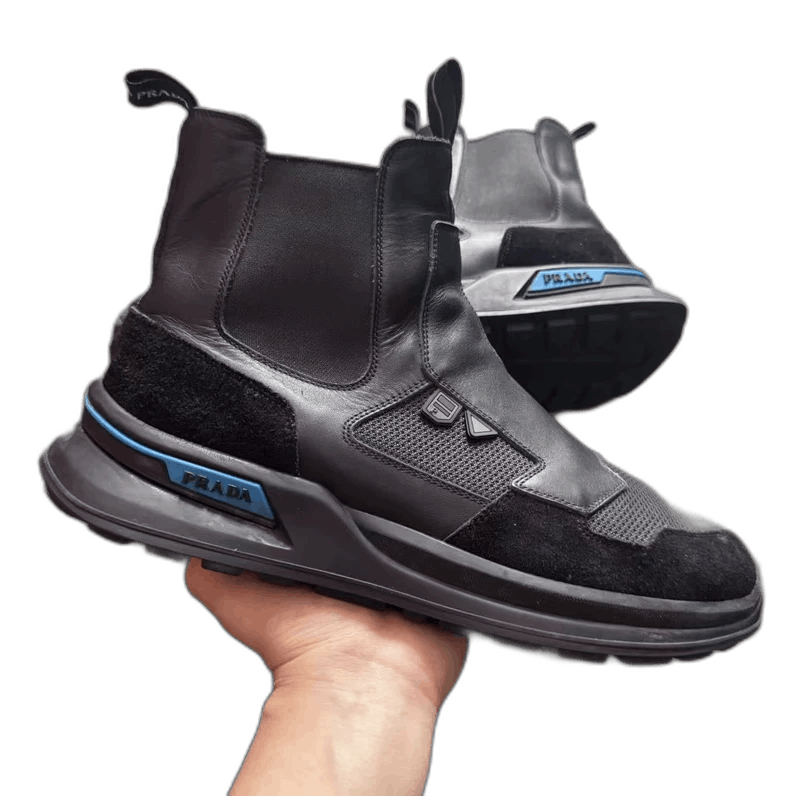 Prada PRADA Chelsea Boots Black and Blue UK8.5 Size US 9.5 / EU 42-43 - 1 Thumbnail