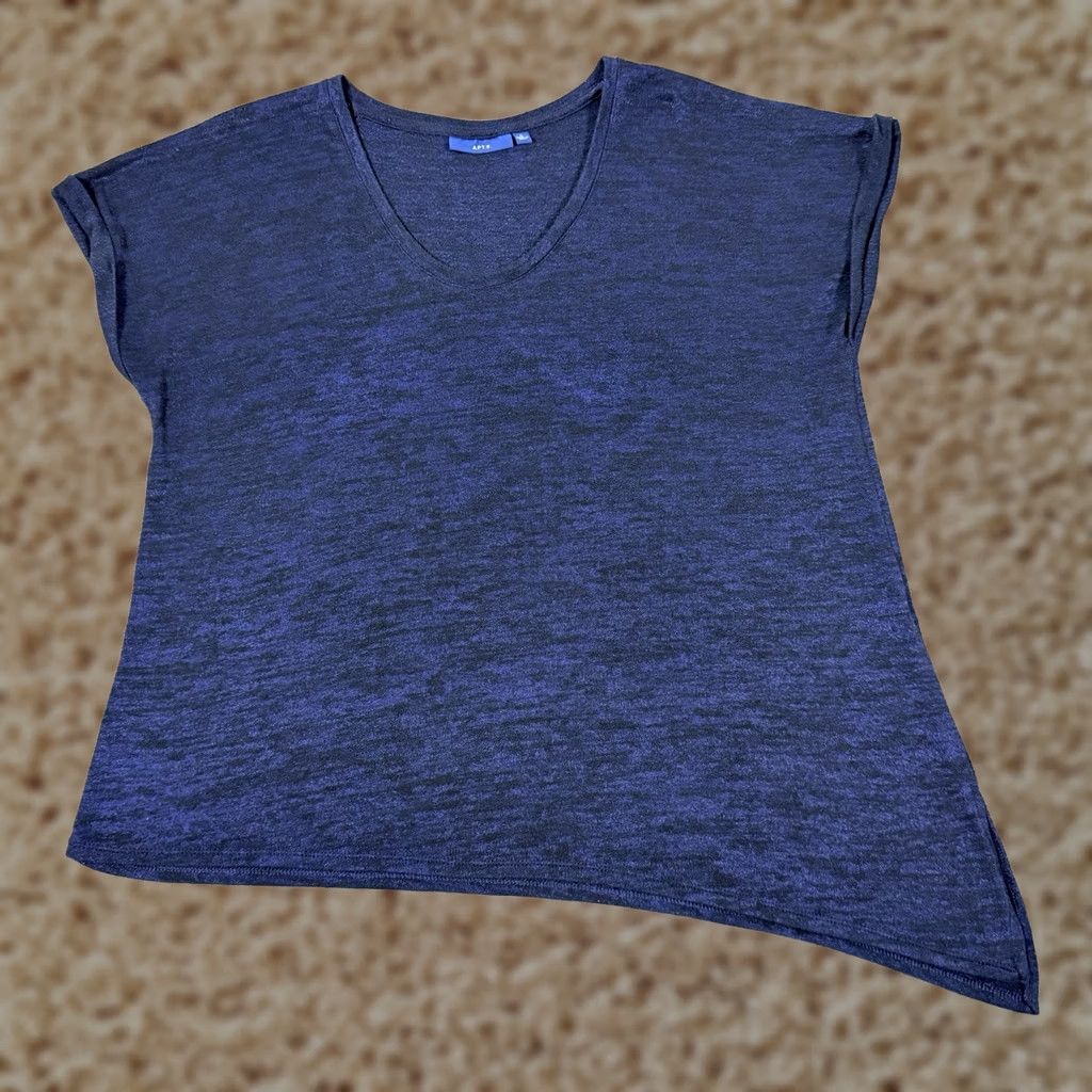 Apt. 9 Apt. 9 T-Shirt Short Sleeve Navy Blue Women Size L Casual Lightweight Shirt Size L / US 10 / IT 46 - 1 Thumbnail