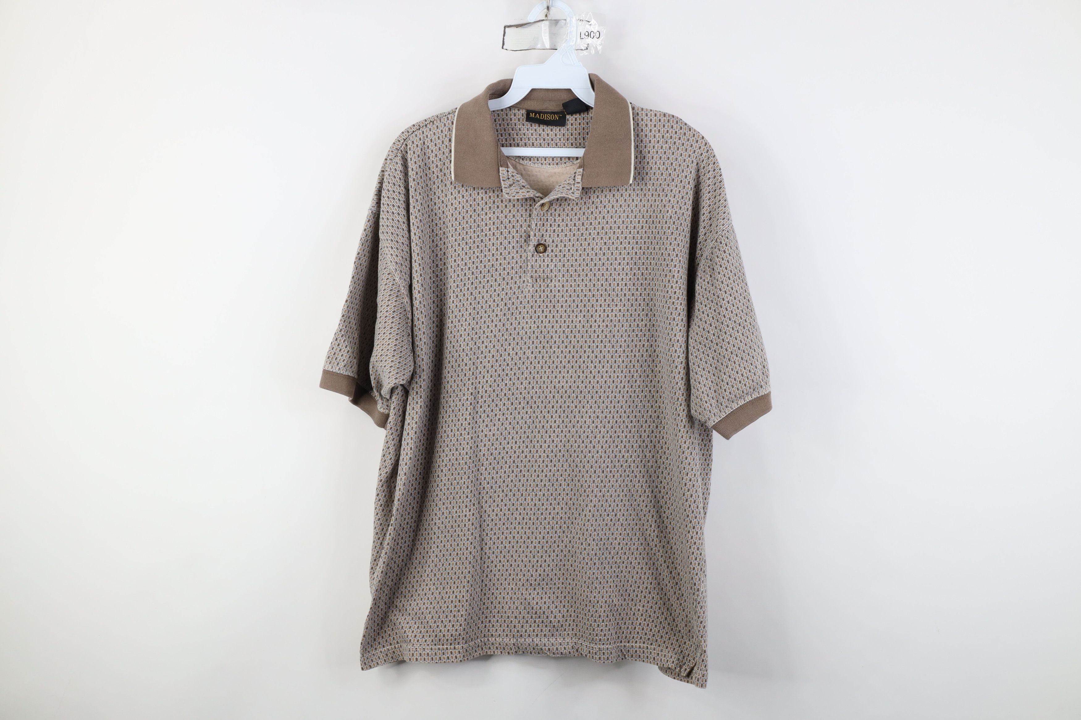 Vintage Vintage 90s Streetwear Knit Golf Polo Shirt Earth Tone Size US L / EU 52-54 / 3 - 1 Thumbnail