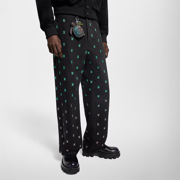 Louis Vuitton LV Blason Gradient Embroidered Denim Skate Trousers Size US 28 / EU 44 - 2 Thumbnail