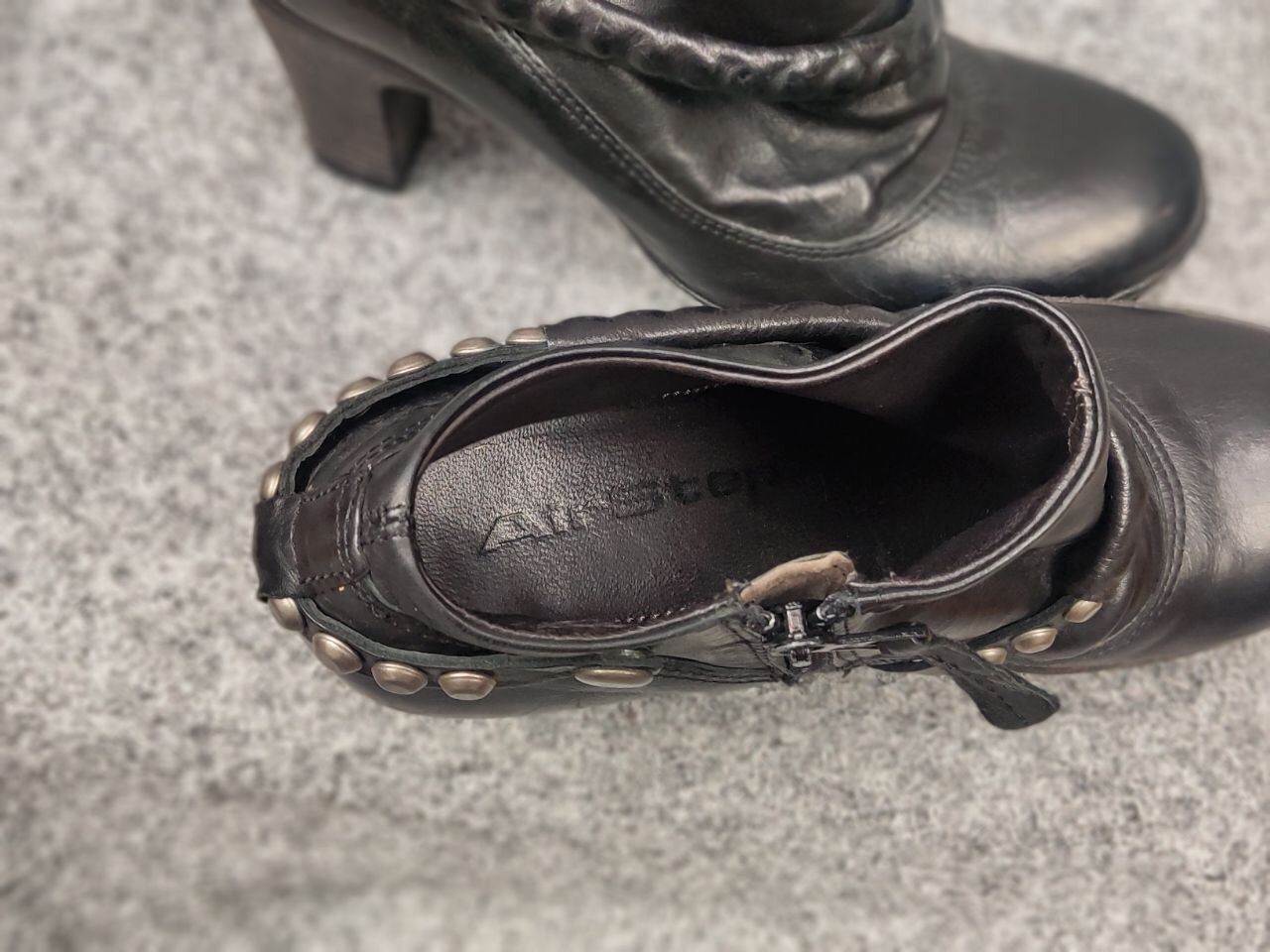 A.S.98 A.S.98 Airstep Design Heels Black Leather low Zip Boots Size US 6 / IT 36 - 10 Thumbnail