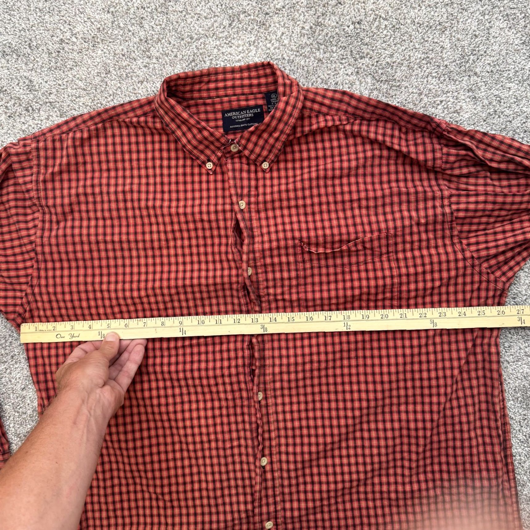 American Eagle Outfitters VINTAGE American Eagle Outfitters Shirt XL Plaid Red Button-Down Collared Long Sleeve Men Regular 90s Grunge Preppy Distress Layering Size US XL / EU 56 / 4 - 4 Thumbnail
